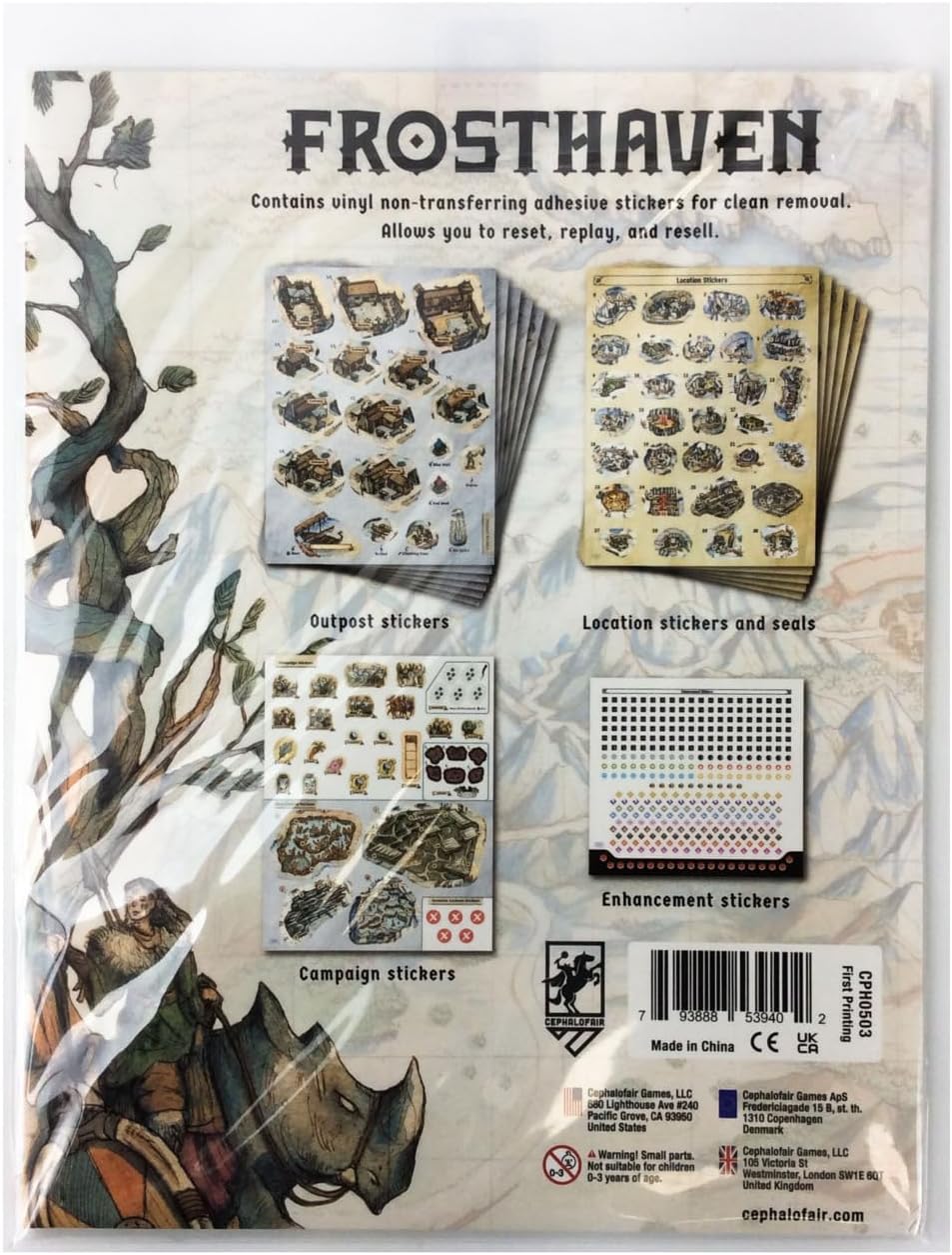 Cephalofair Games Frosthaven Removable Sticker Game Set