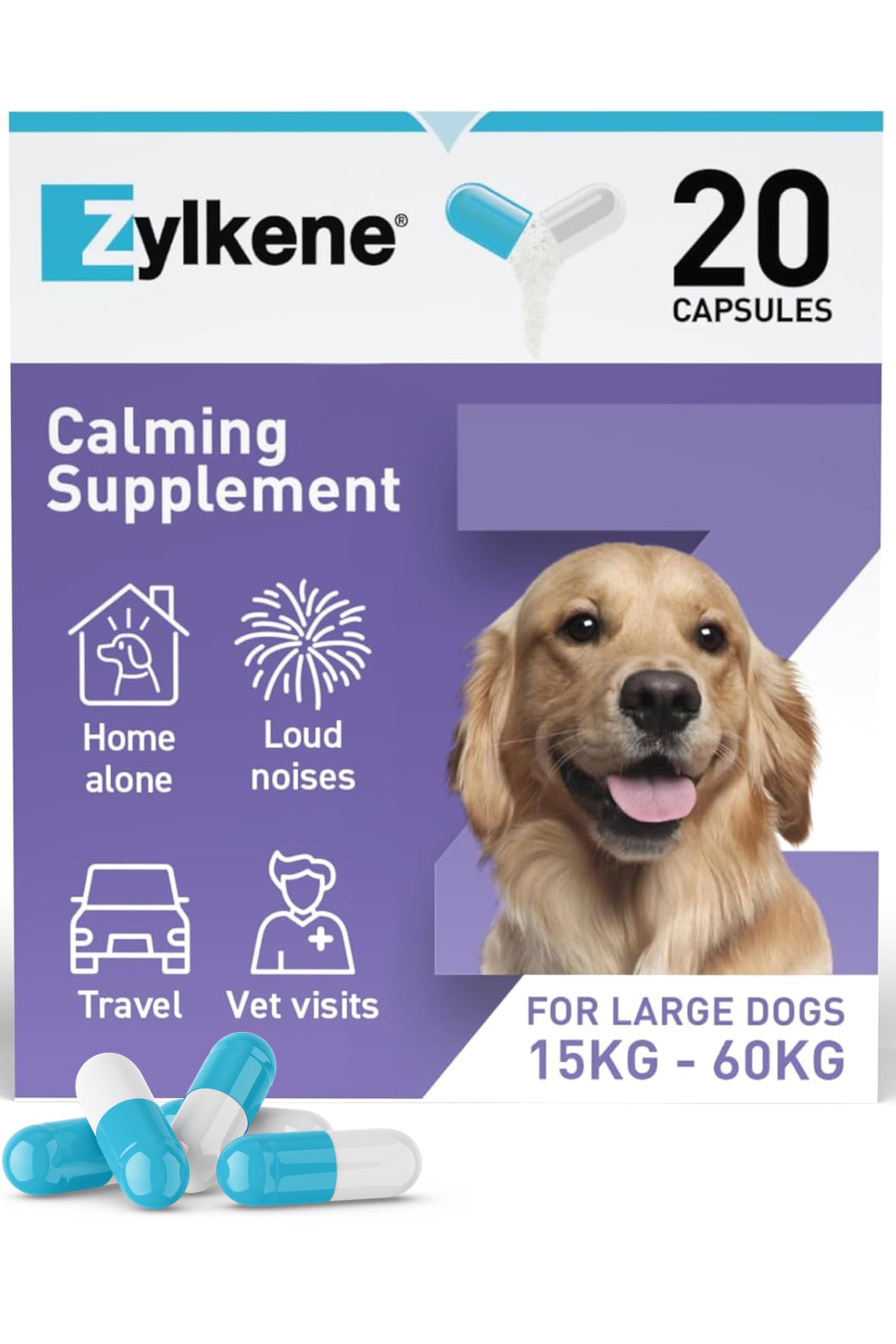 Zylkene Calming Supplements for Large Dogs (30 to 60kg) 450mg | 20 Capsules