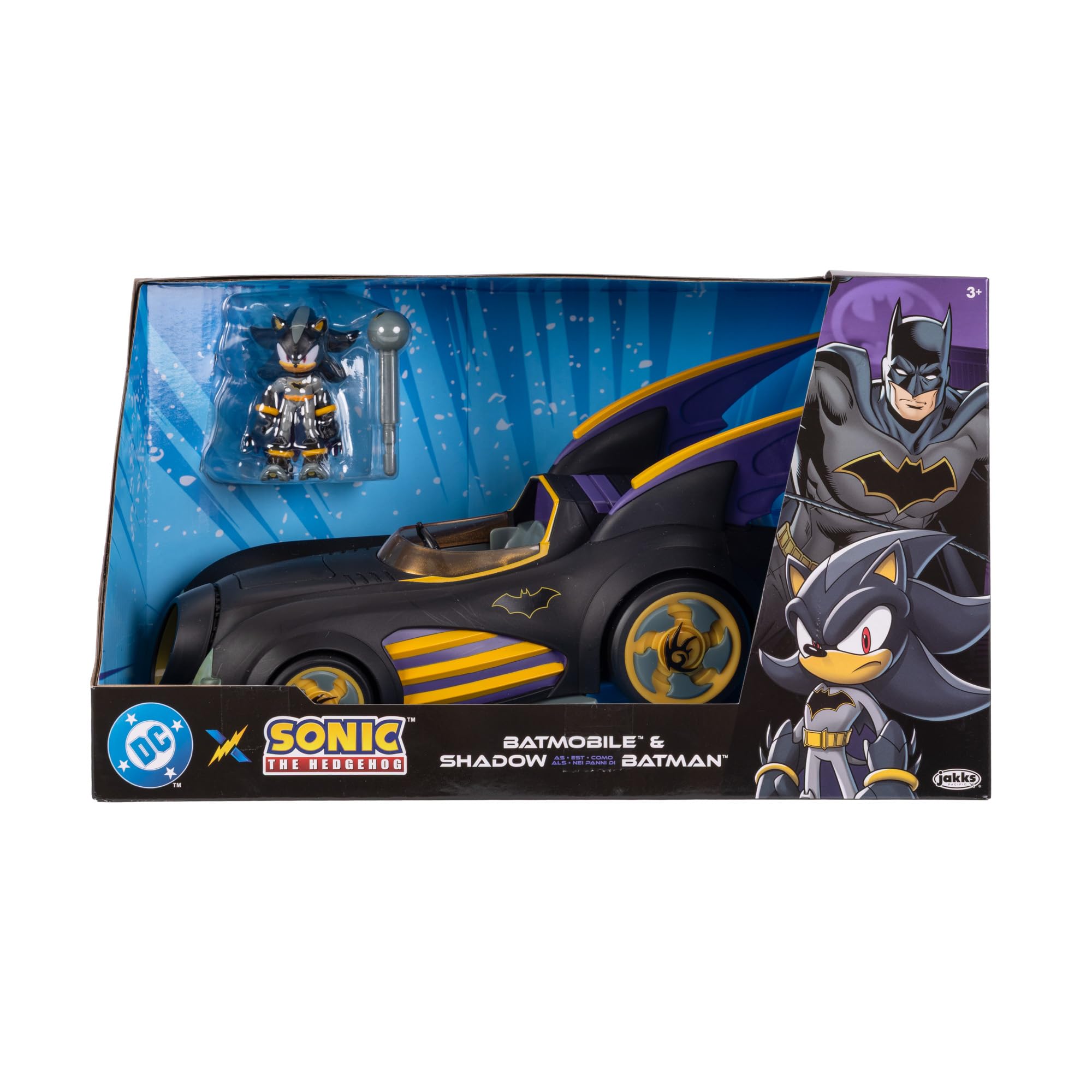 Sonic The Hedgehog Shadow as Batman with Feature Batmobile Action Figure Set | 2.5-inch Figure 3