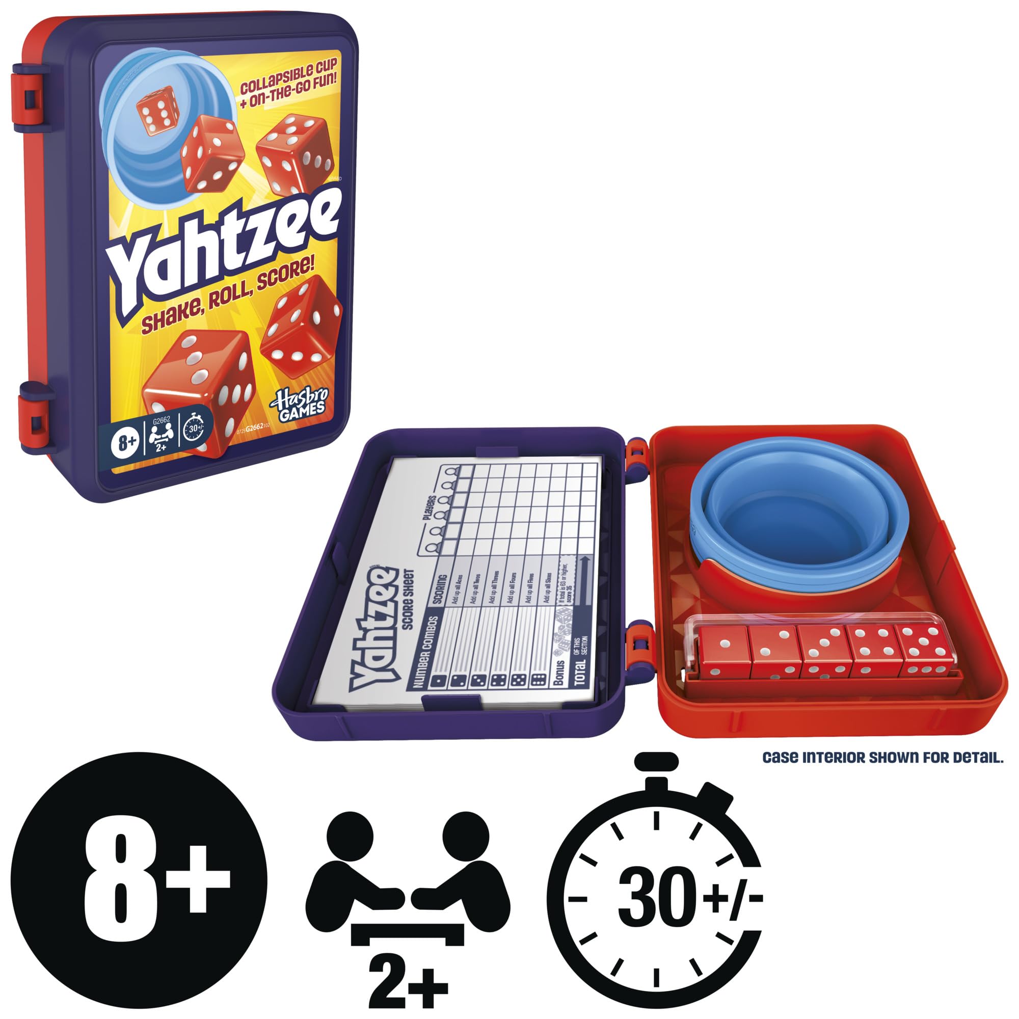 Hasbro Gaming Yahtzee Dice Game - Collapsible Cup & Storage Case | Ages 8+ | 2+ Players
