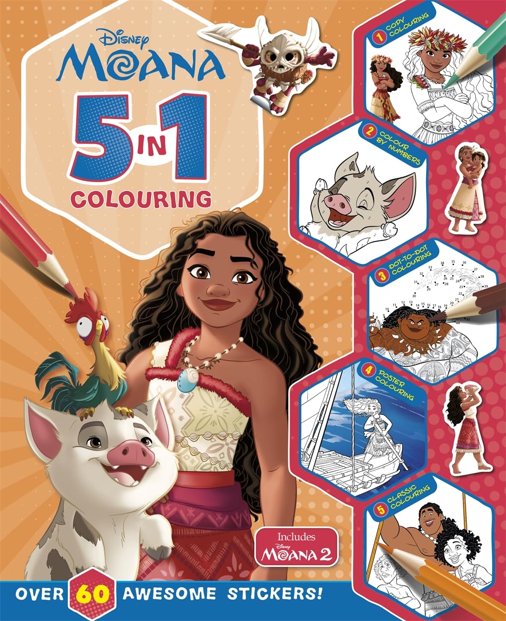 Autumn Moana: 5-in-1 Colouring Book | Paperback | Ages 4-6