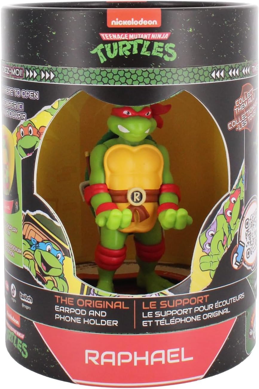 Teenage Mutant Ninja Turtles Raphael Mini Tech Holder – Cable Guys Minis Telefon- und Ohrhörerständer 12