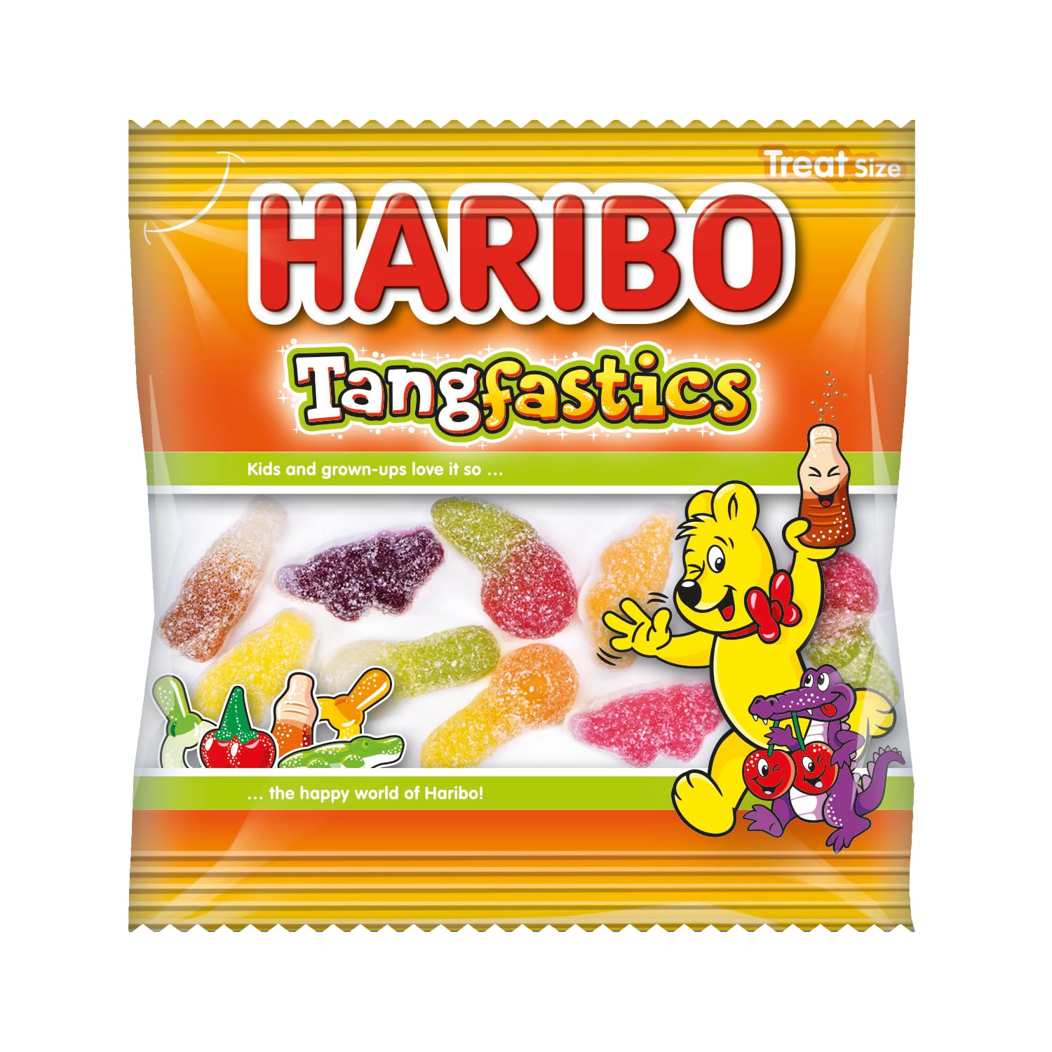 HARIBO Tangfastics Sour and Fizzy Gummy Sweets Multipack – 100 x 16g Mini Bags