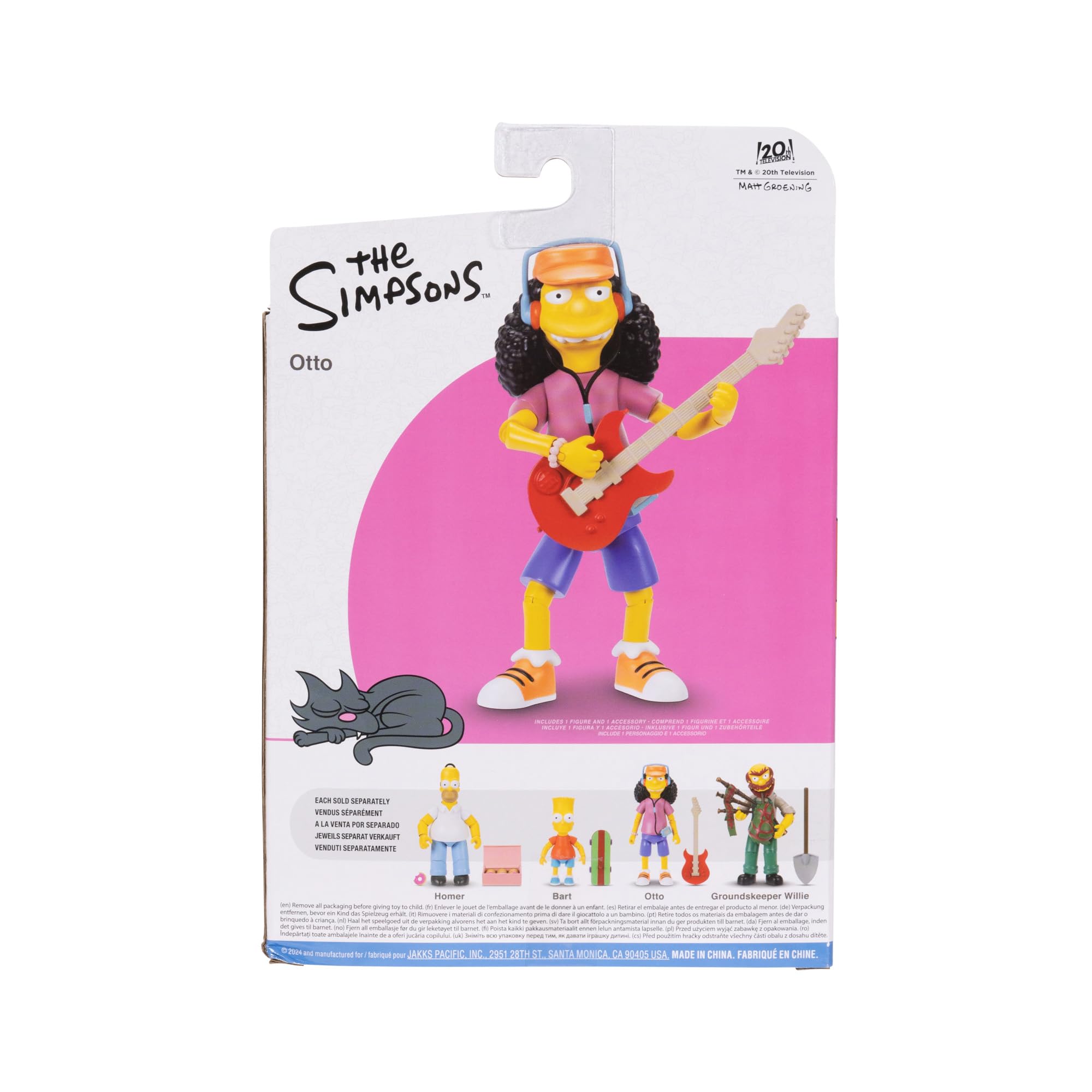 The Simpsons Otto 12.7cm Collectible Action Figure with Electric Guitar - JAKKS Pacific