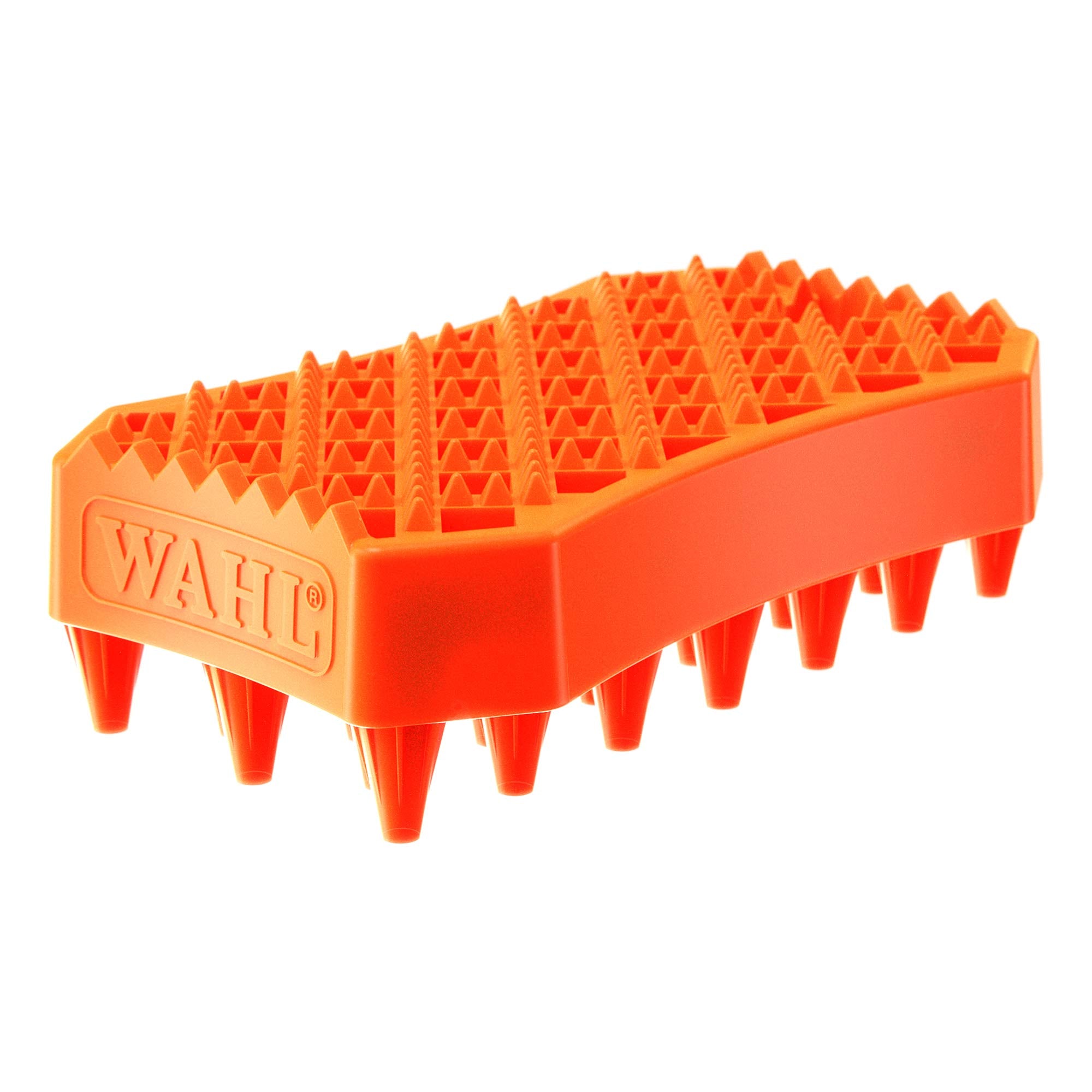 Wahl Pet Sheddy Rubber Brush - 5-in-1 Dual-Head Grooming Tool for Wet/Dry Use | Orange