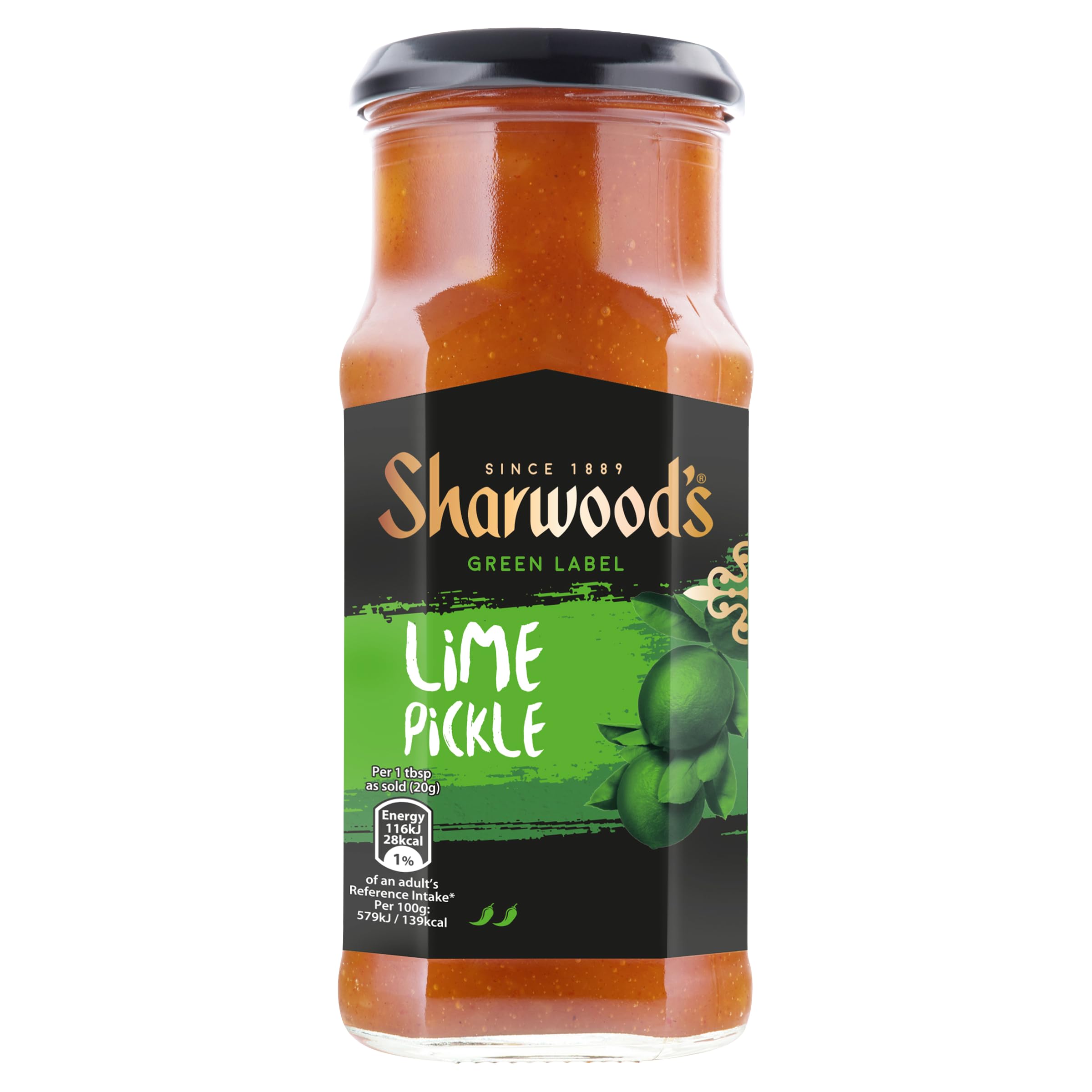 Sharwood's Indian Lime Pickle Sauce – Tangy Lime & Spices Condiment, 300g Jar