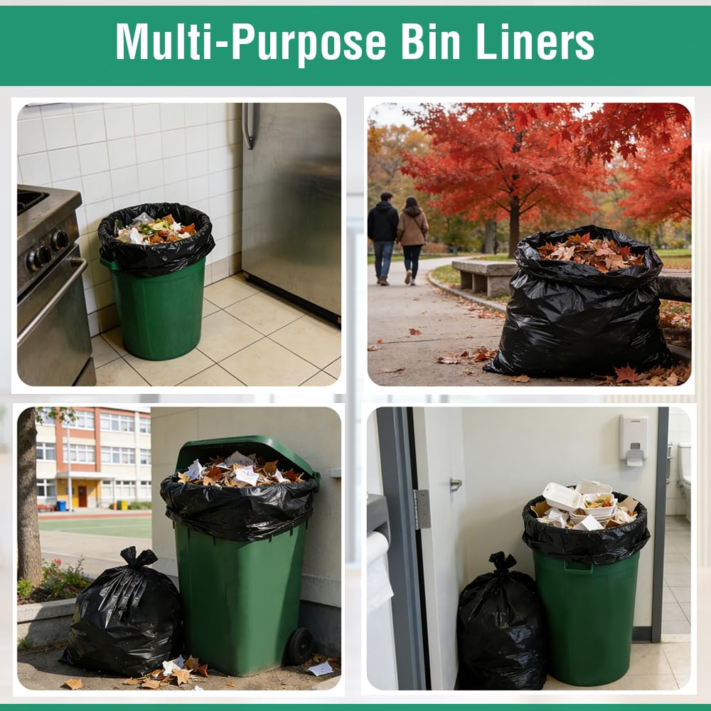 ARVO 70L Bin Bags - 40 Flat Bottom Refuse Sacks | 73 x 84 cm | 100% Recycled LDPE 6