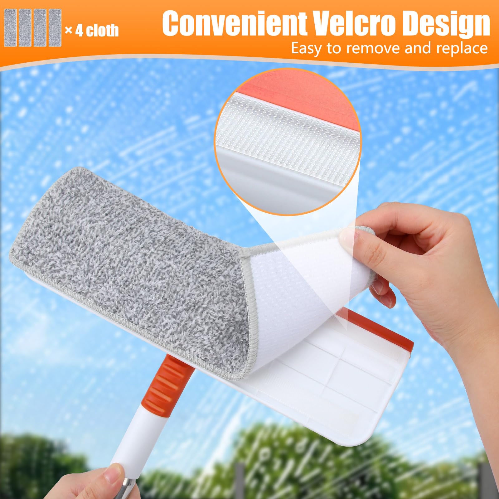 Alyvisun Professional Window Cleaning Equipment with 132cm Extendable Pole 3