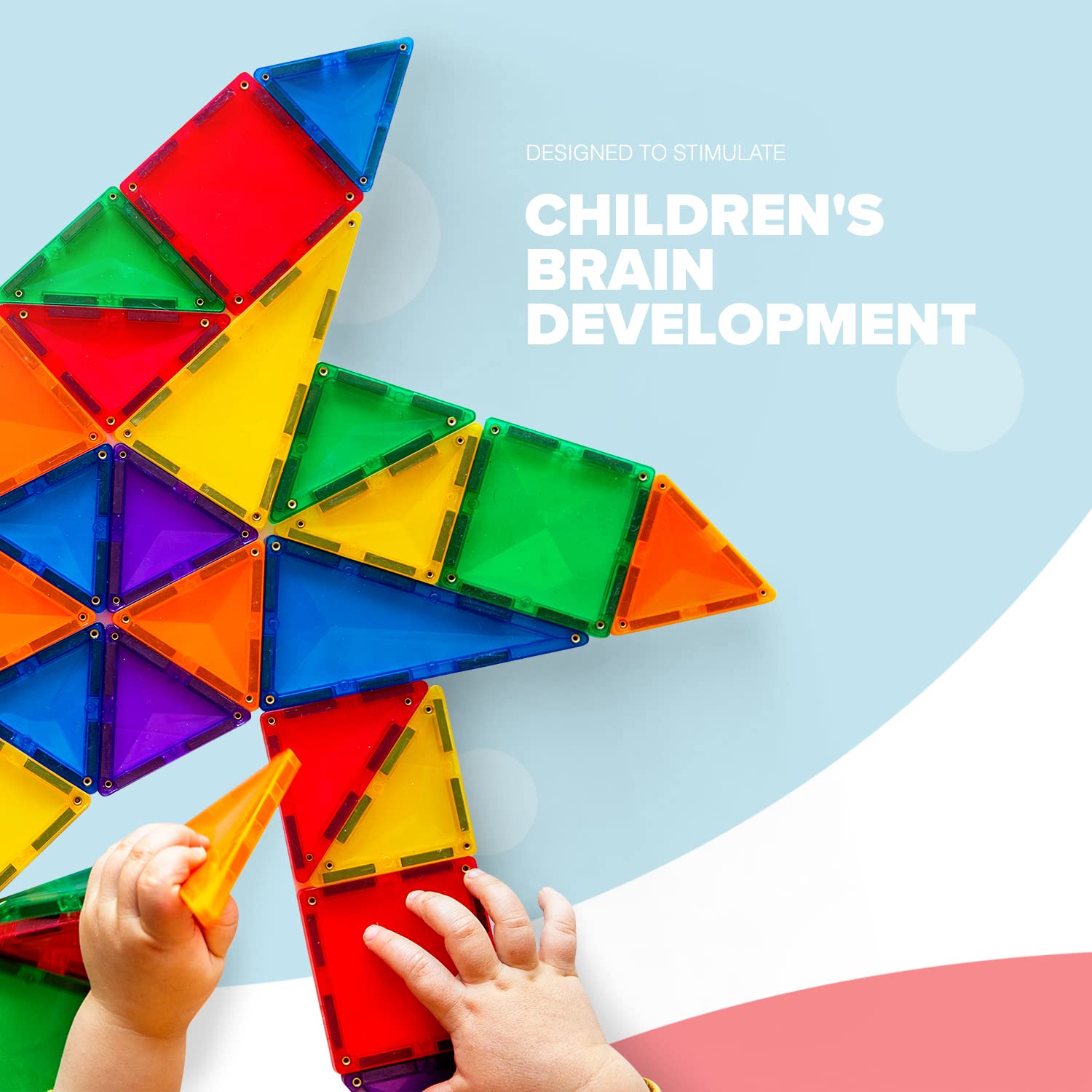 kidoola 53pc Magnetic Building Block Set - Educational STEM Toy for Kids 3+ 5