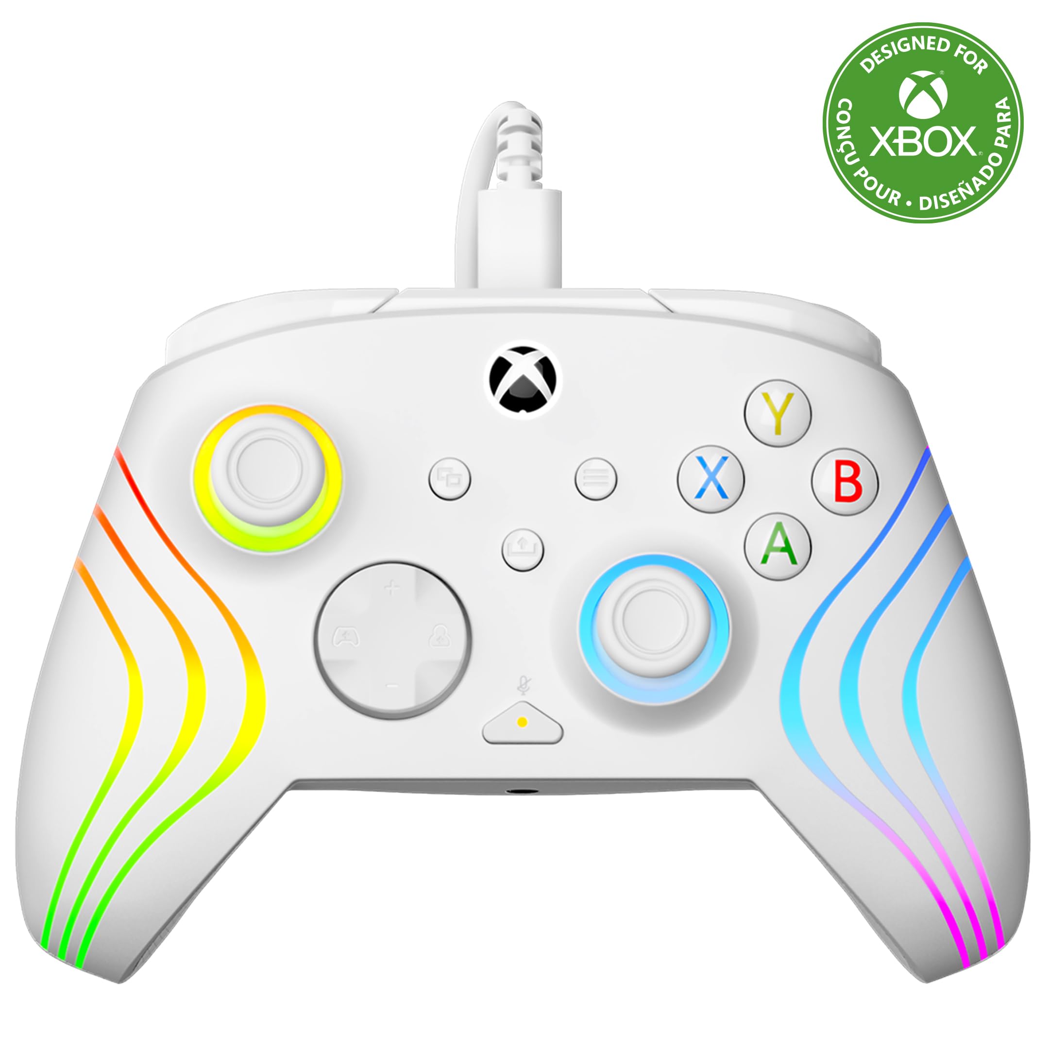 Turtle Beach Afterglow Wave Weißer kabelgebundener RGB-Gaming-Controller für Xbox &amp; PC