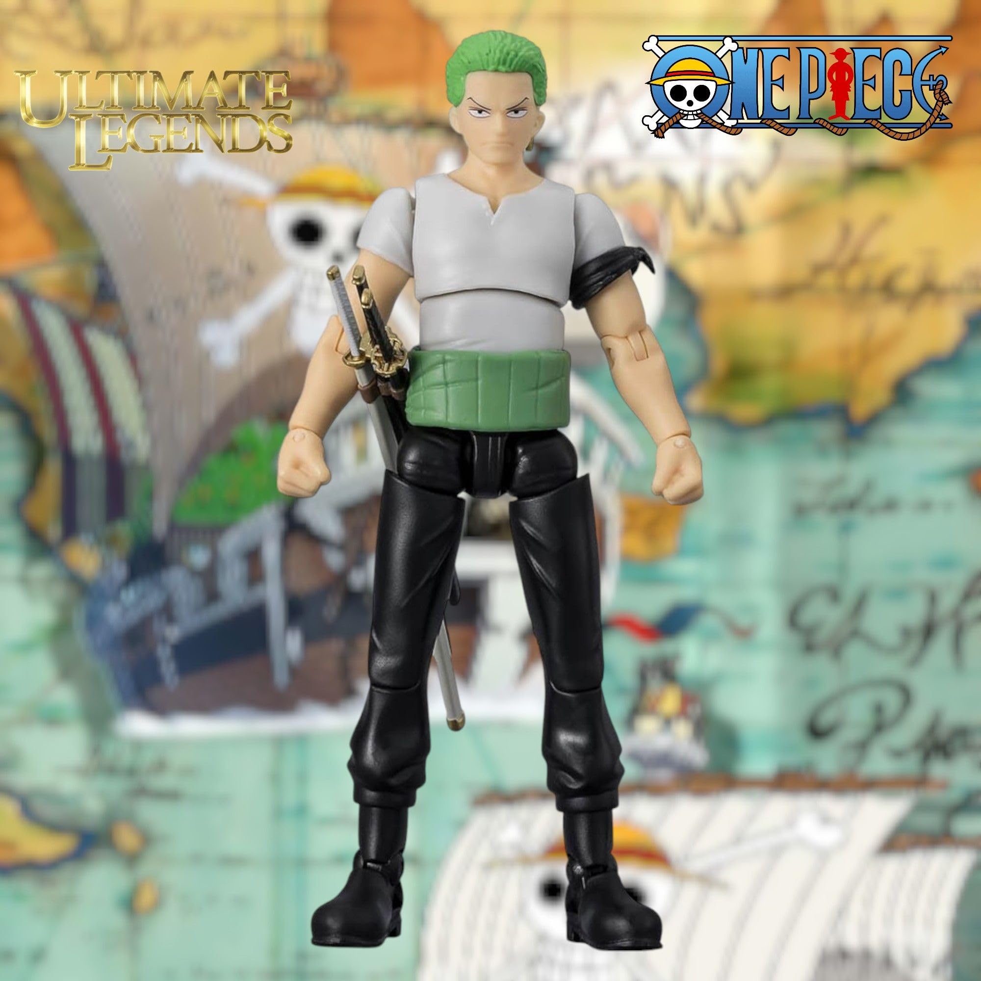 BANDAI Ultimate Legends Zoro Action Figure - 12.5cm Posable Anime Figure with 3 Swords 11