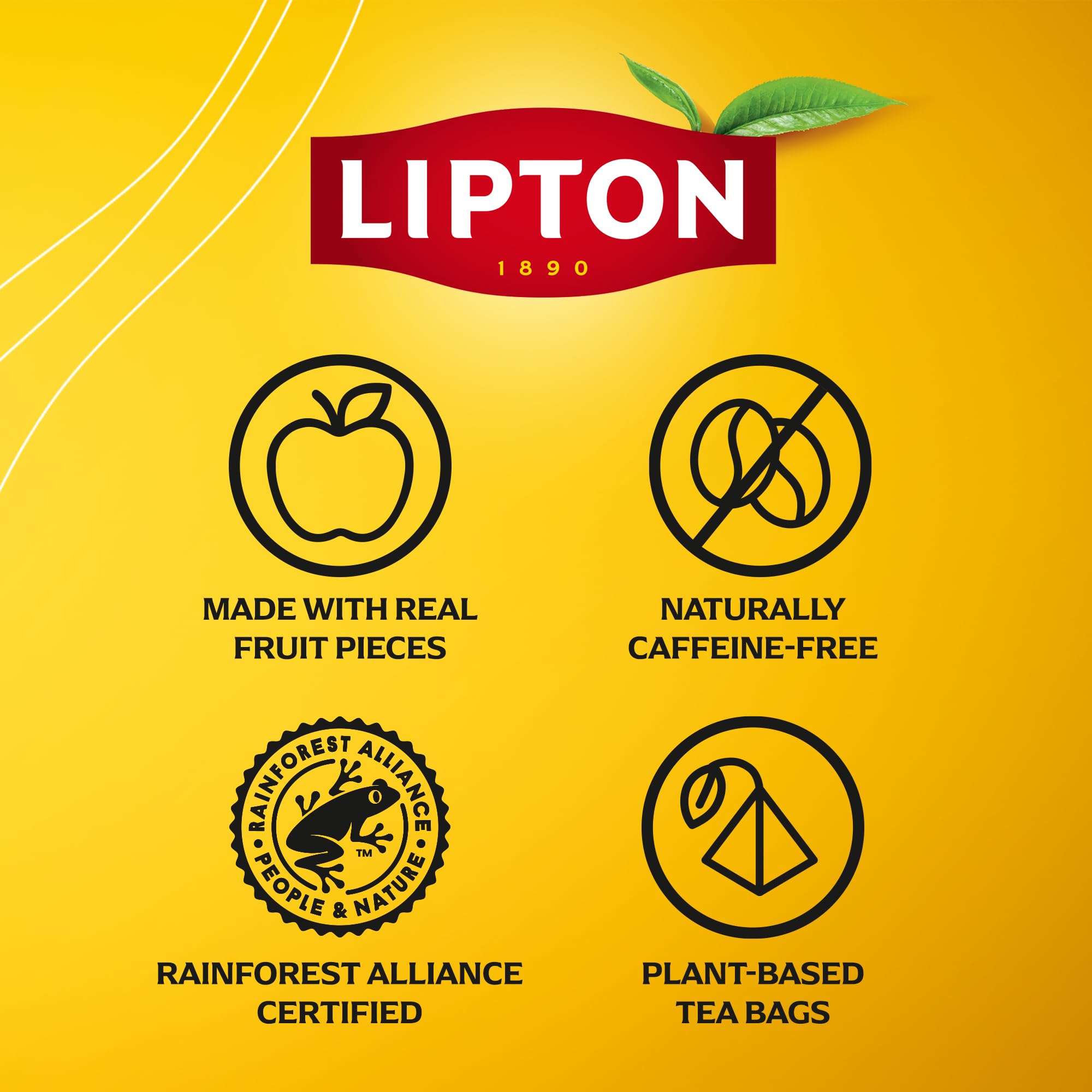 Lipton Lemon Ginger Refresh Fruit Infusion Herbal Tea Bags - 20 Count, Caffeine Free 7