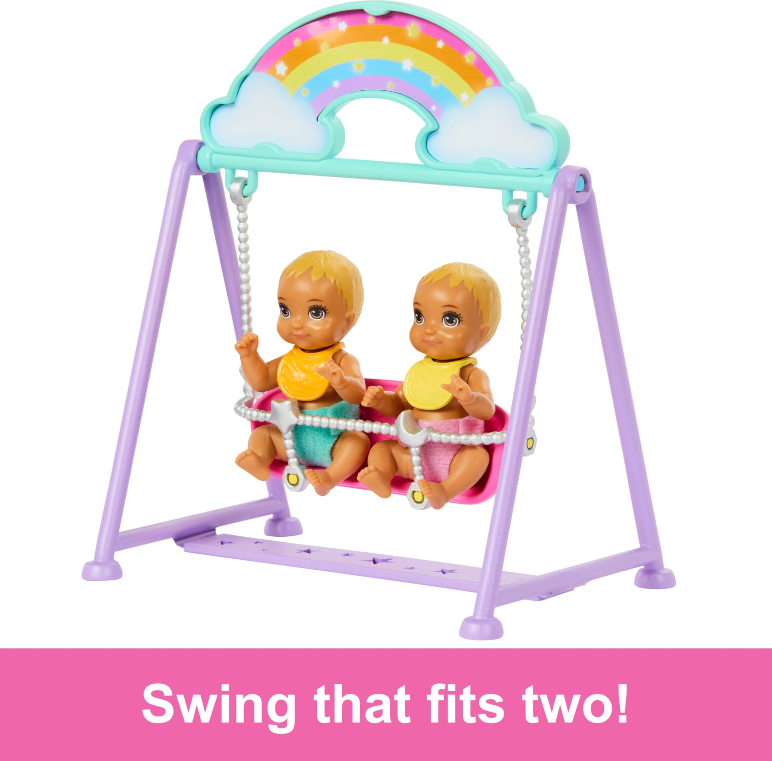 Barbie Skipper Doll & Nursery Playset with Twin Baby Dolls | Includes Rocking Crib & Accessories 3