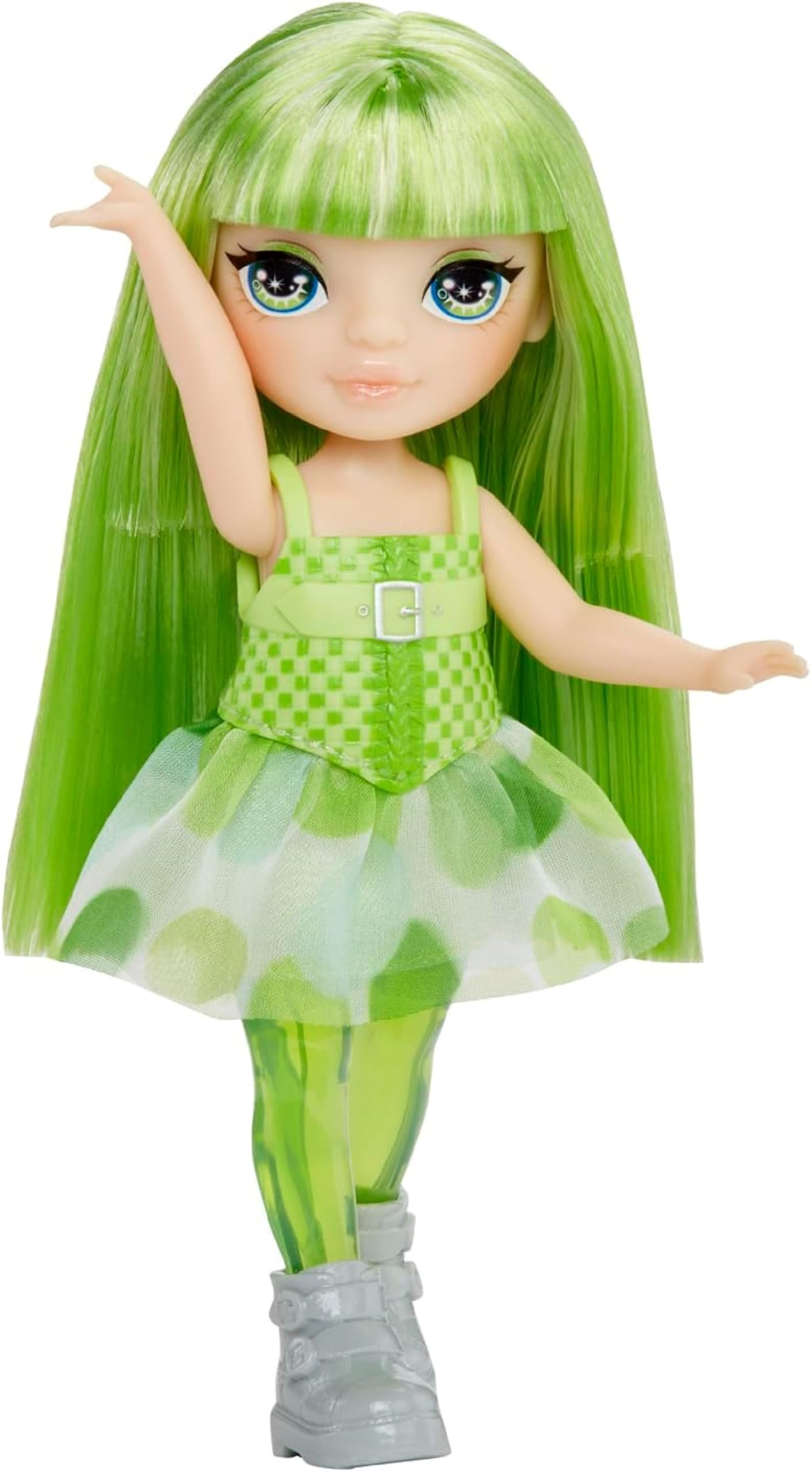Rainbow High Littles Rainbow Fantasy Fairies & Pet - Emerald Green 14cm Posable Doll with Interchangeable Fairy Wings, Magical Dragon Pet - Ages 3+
