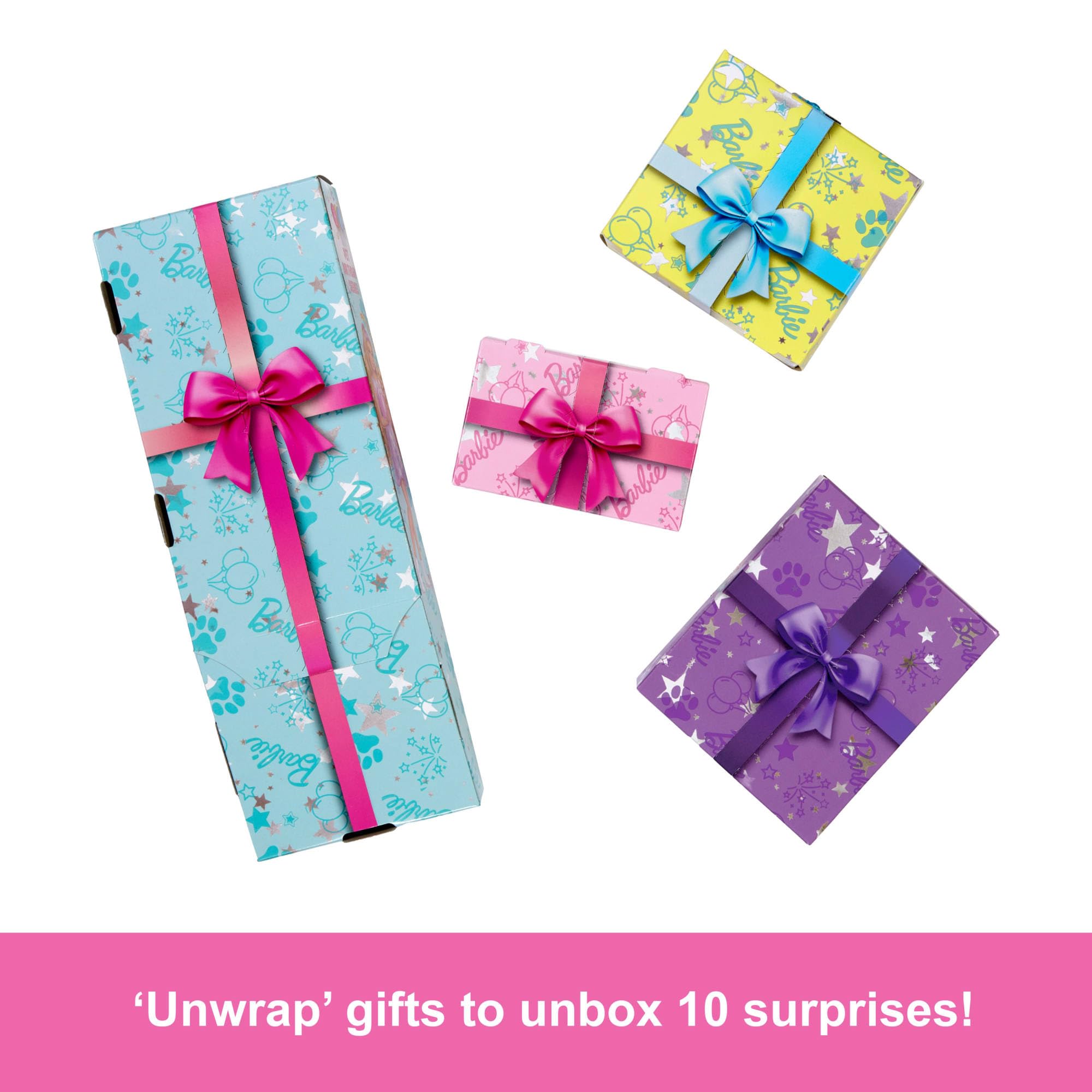 Barbie Party Unboxed Doll & Accessories - Pet Birthday Series with Color-Change Surprise, 3+ Years