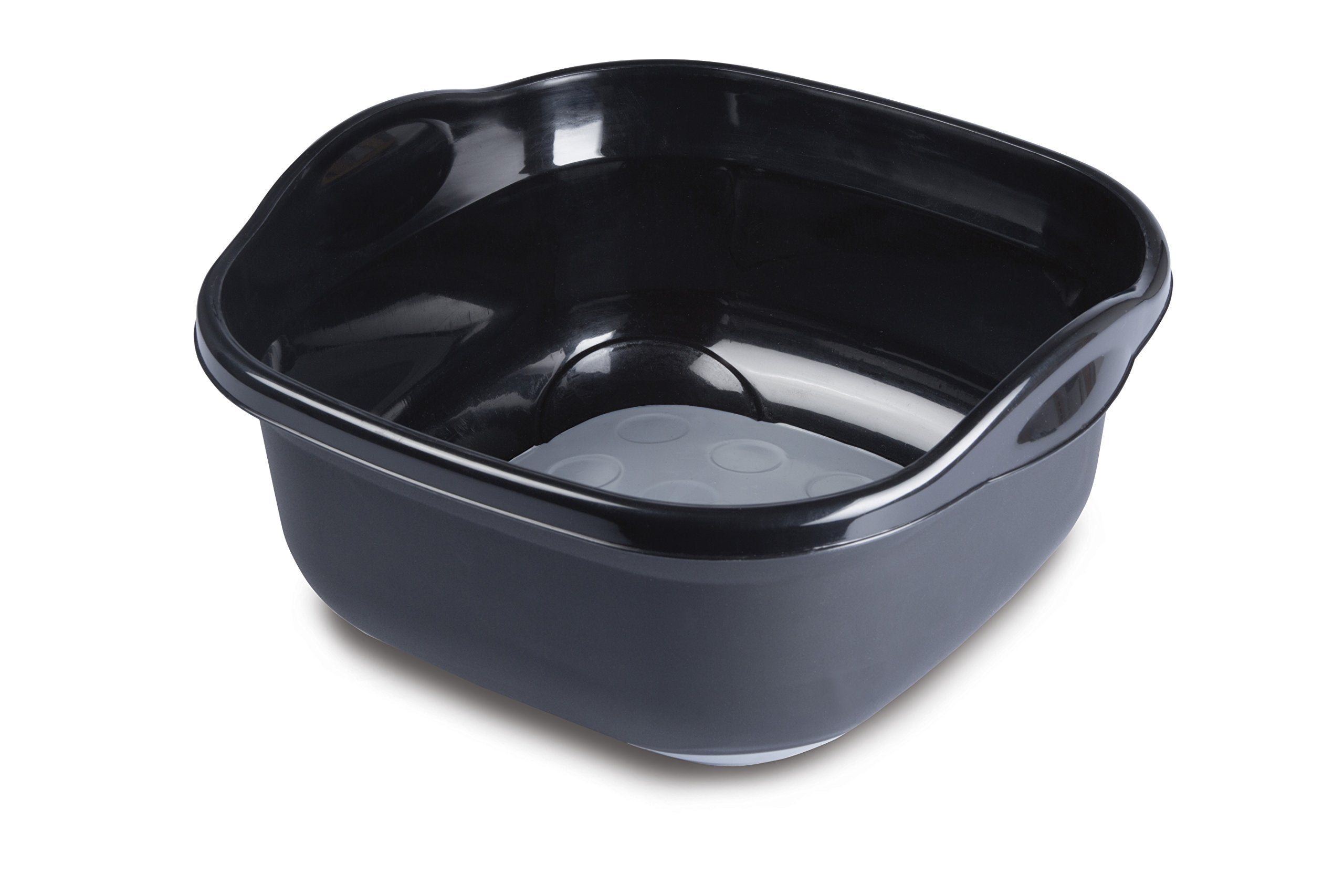Addis Soft Touch Washing Up Bowl - 9L Twin Material Dish Basin with Carry Handles, Black/Grey 5