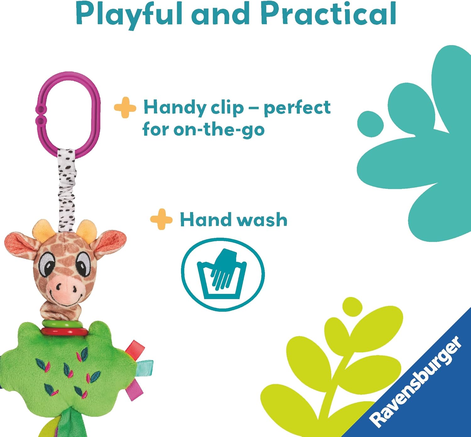 Ravensburger Play+ Cuddle & Play Giraffe - Plush Baby Toy for 0+ Months 3