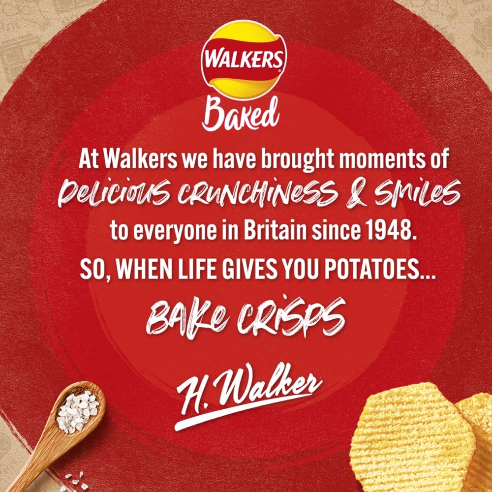Walkers Baked Snacks Sea Salt 6 x 22g