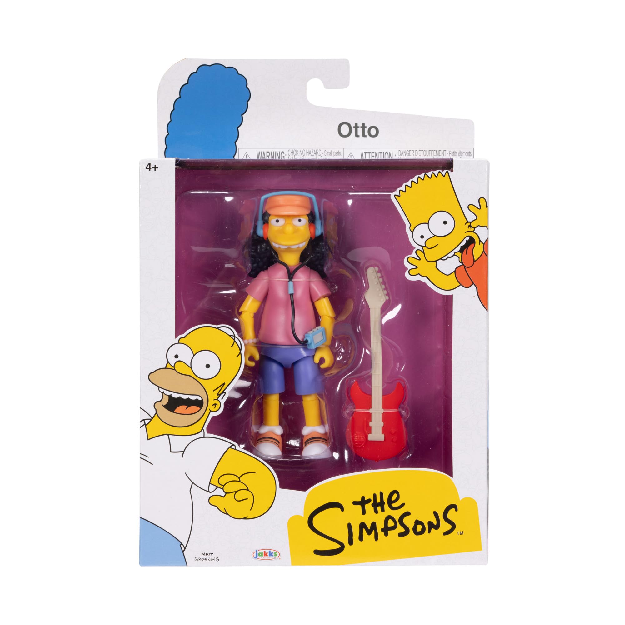 JAKKS Pacific The Simpsons Otto Collectible Action Figure with Electric Guitar | 5-Inch/12.7cm | Ages 4+