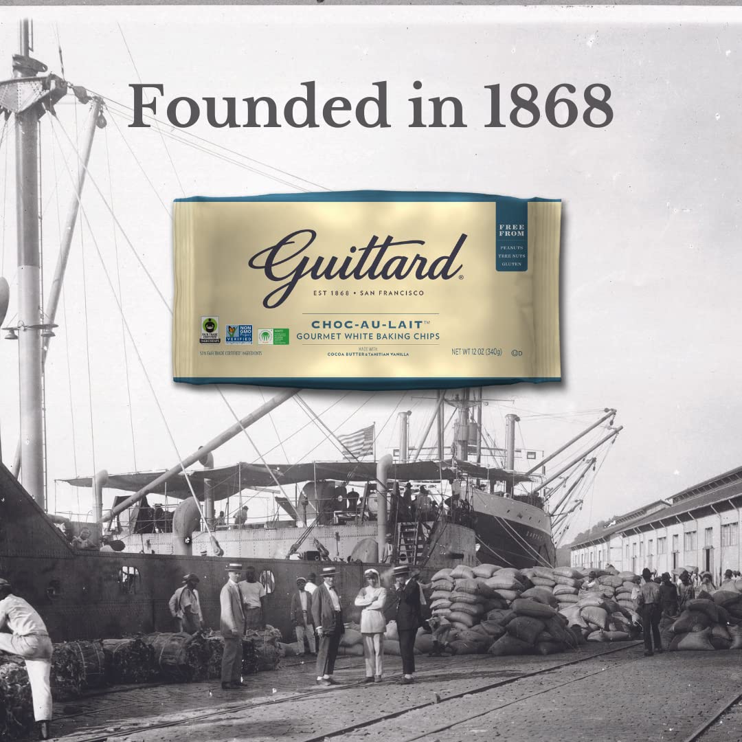 Guittard Choc-Au-Lait Backchips, 12 oz (340 g) – Weiße Schokolade mit echter Vanille 4