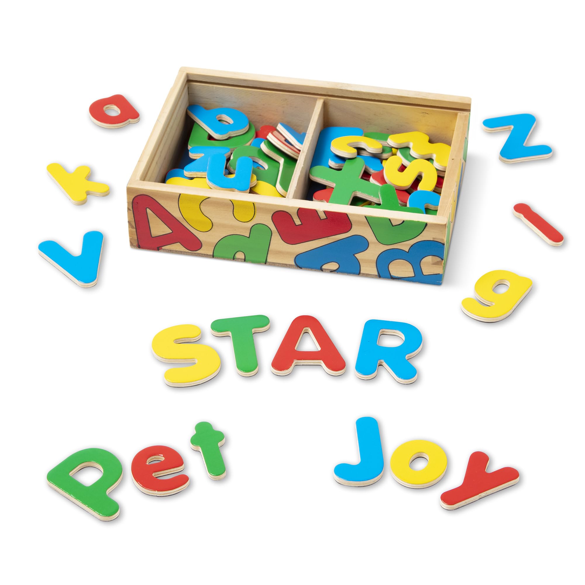 Melissa & Doug Magnetic Wooden Letters - Educational Alphabet Playset for Kids 3-6 7
