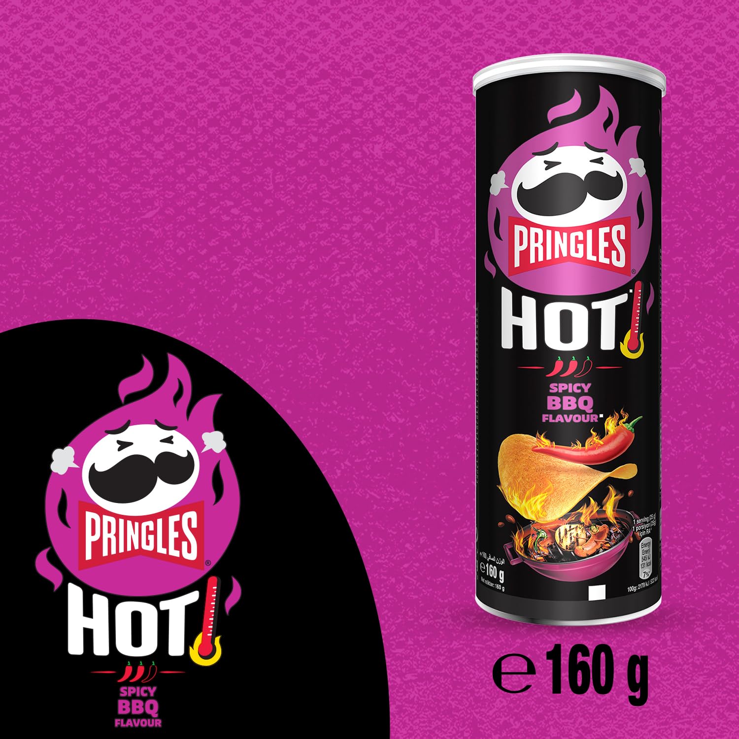 Pringles Hot Smokin' BBQ Ribs Flavour Sharing Crisps 160g 3