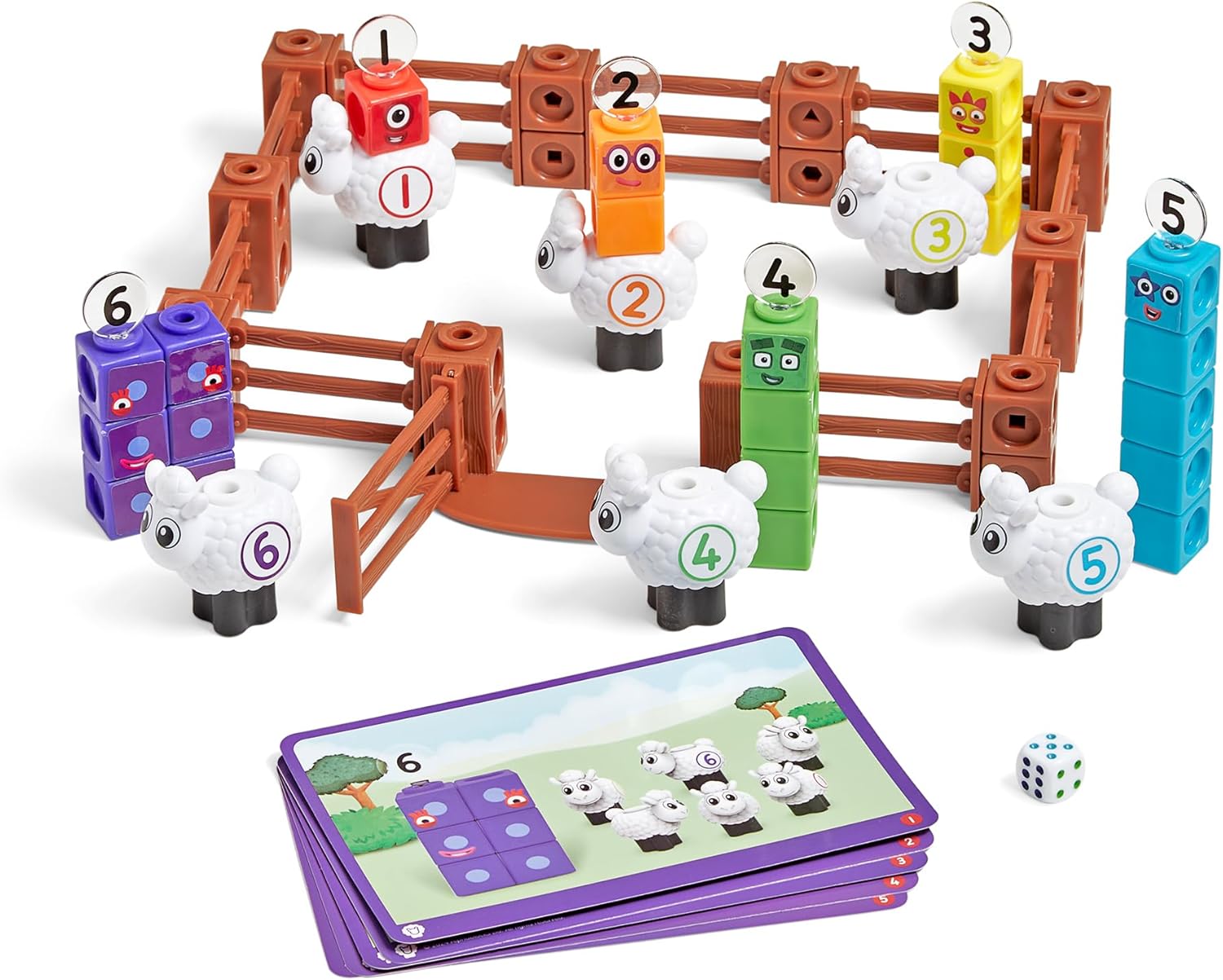 Learning Resources MathLink Dice Set - Numberblocks Counting Sheep Play Farm, Ages 3-7 5