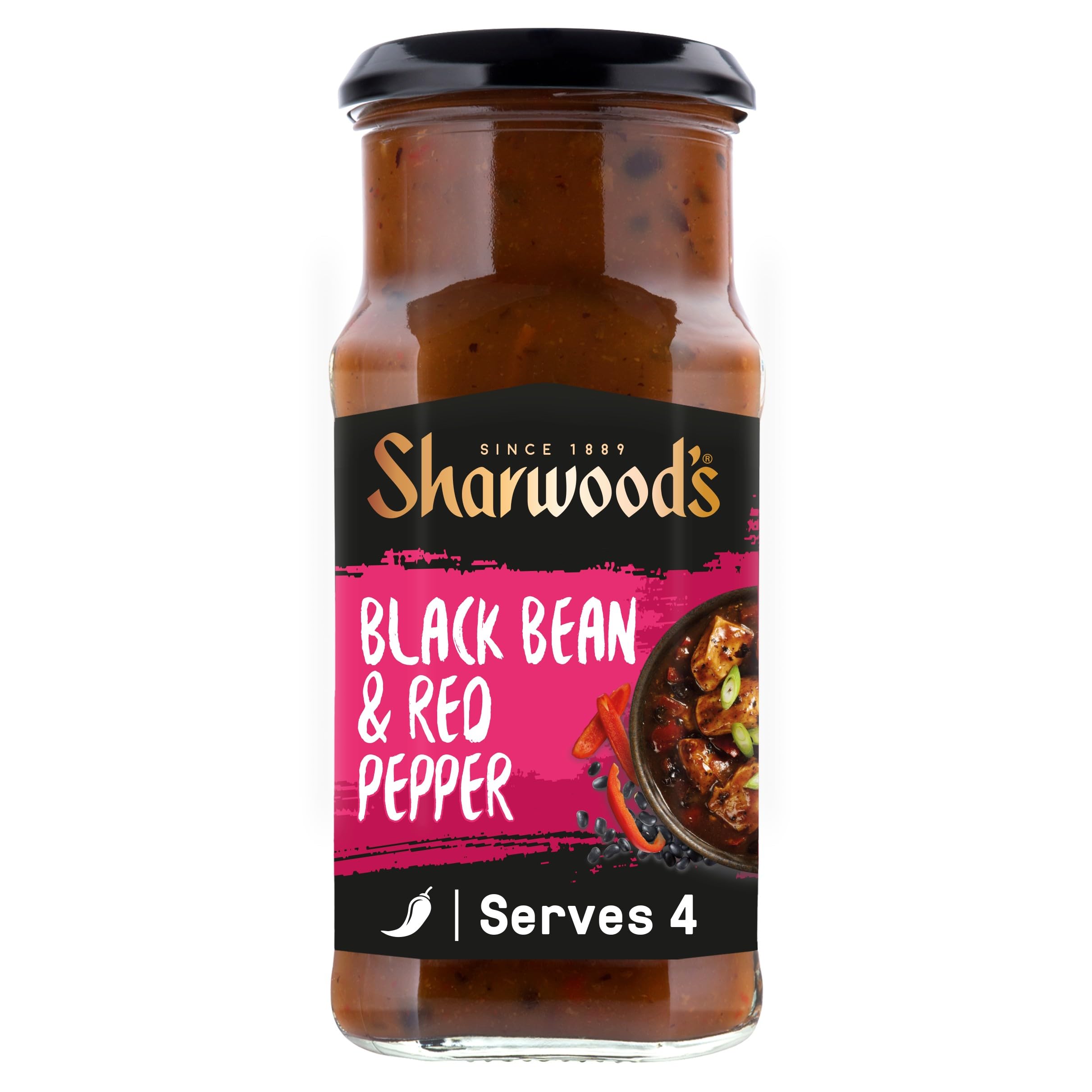 Sharwood's Chinese Black Bean & Sweet Red Pepper Sauce – Cantonese Style, 425g