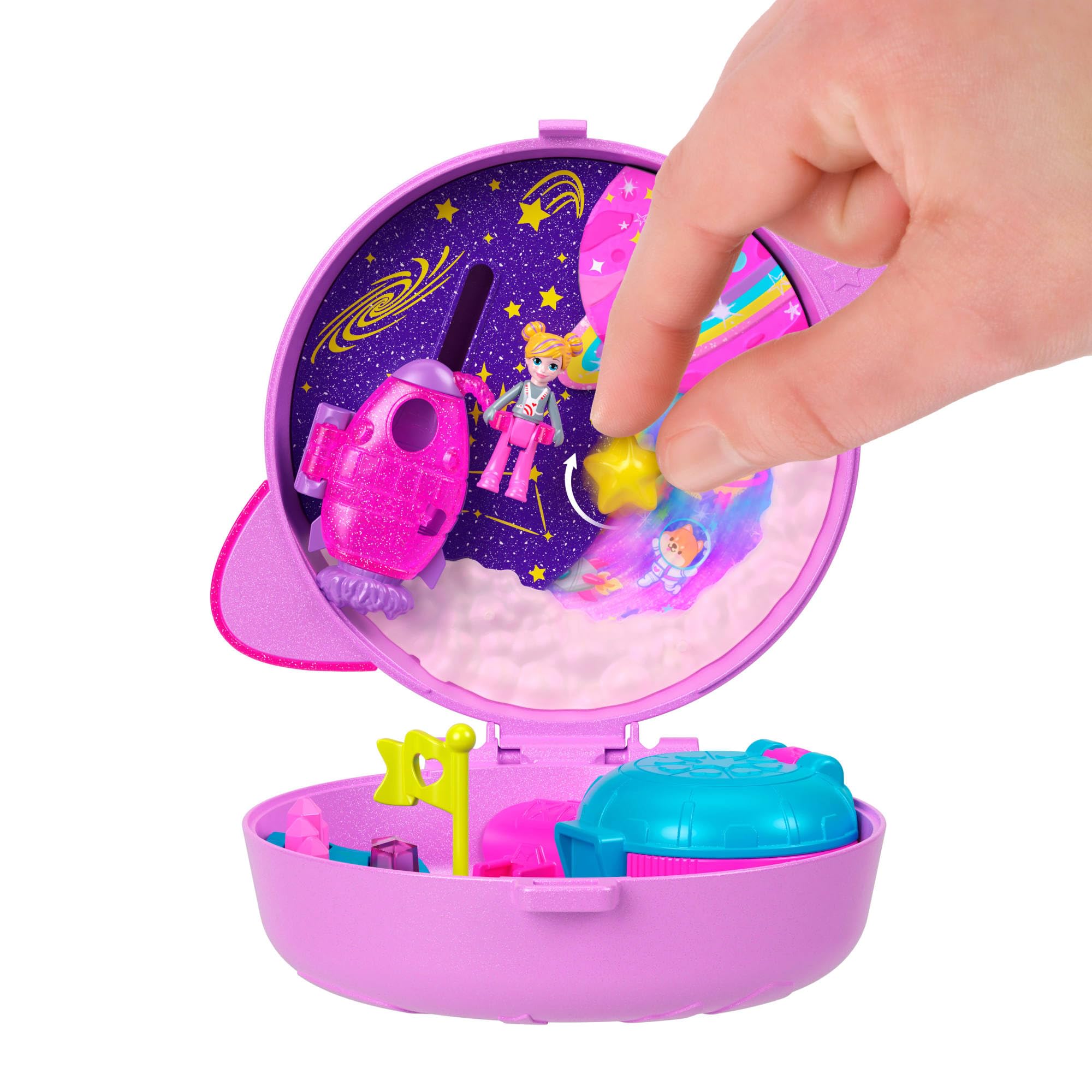 Polly Pocket Planet Polly Outer Space Compact Playset - Includes Micro Doll & 10 Accessories 3