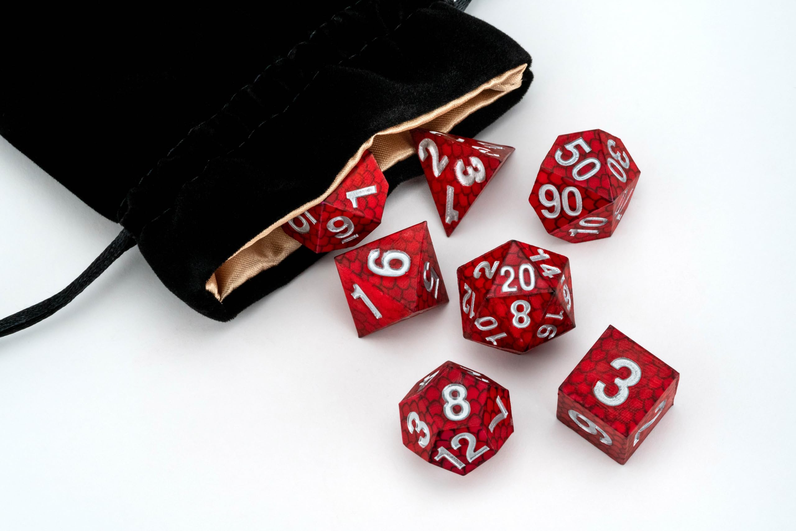 Metallic Dice Games Dragon Storm Rote Drachenschuppen Silikon-Würfelset 5