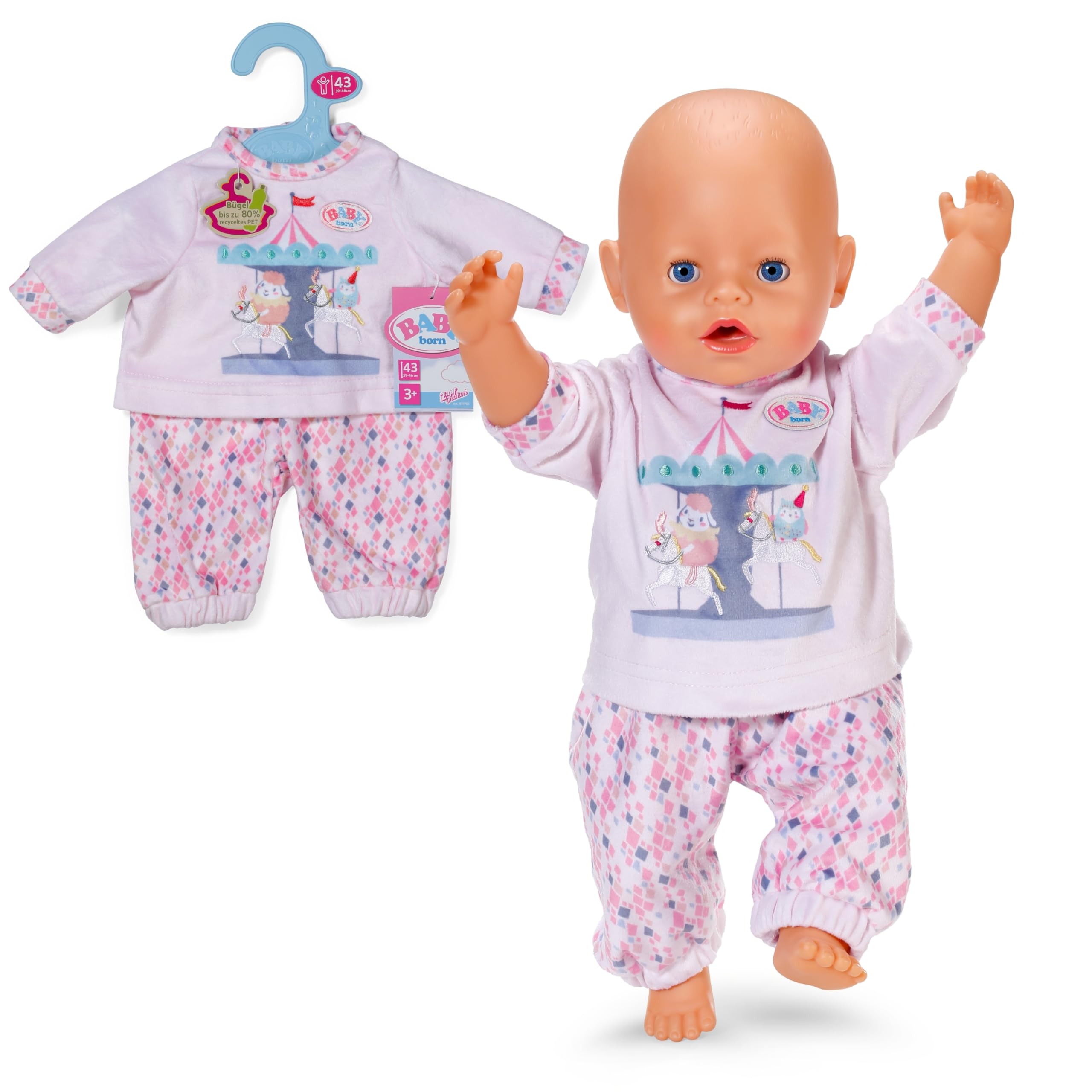 BABY born Pyjamas - Long-Sleeved Shirt & Colorful Leggings Doll Clothes Set 7