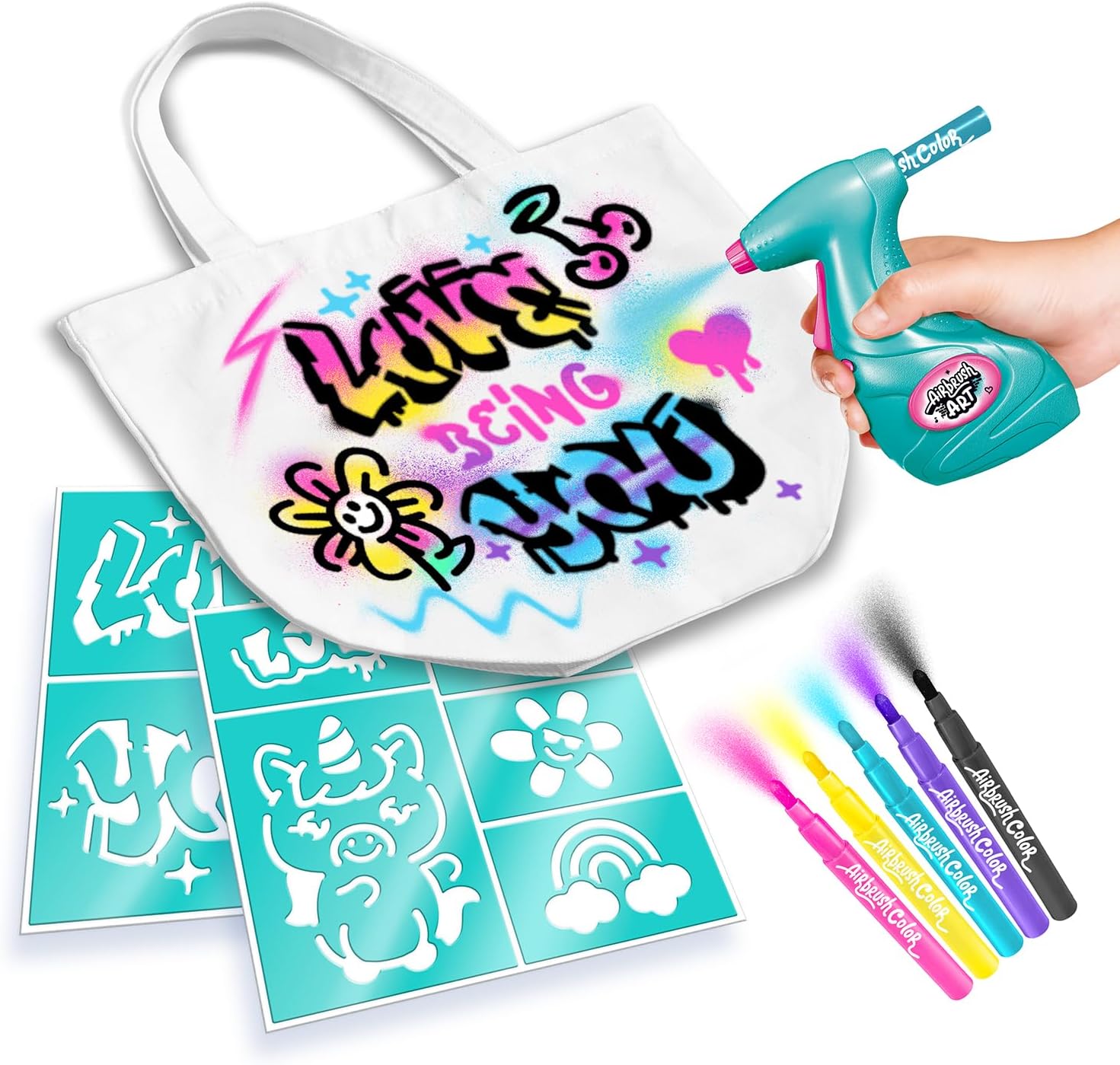 Canal Toys Airbrush Fashion Design Kit - Customize Tote Bags & Accessories for Kids 6+