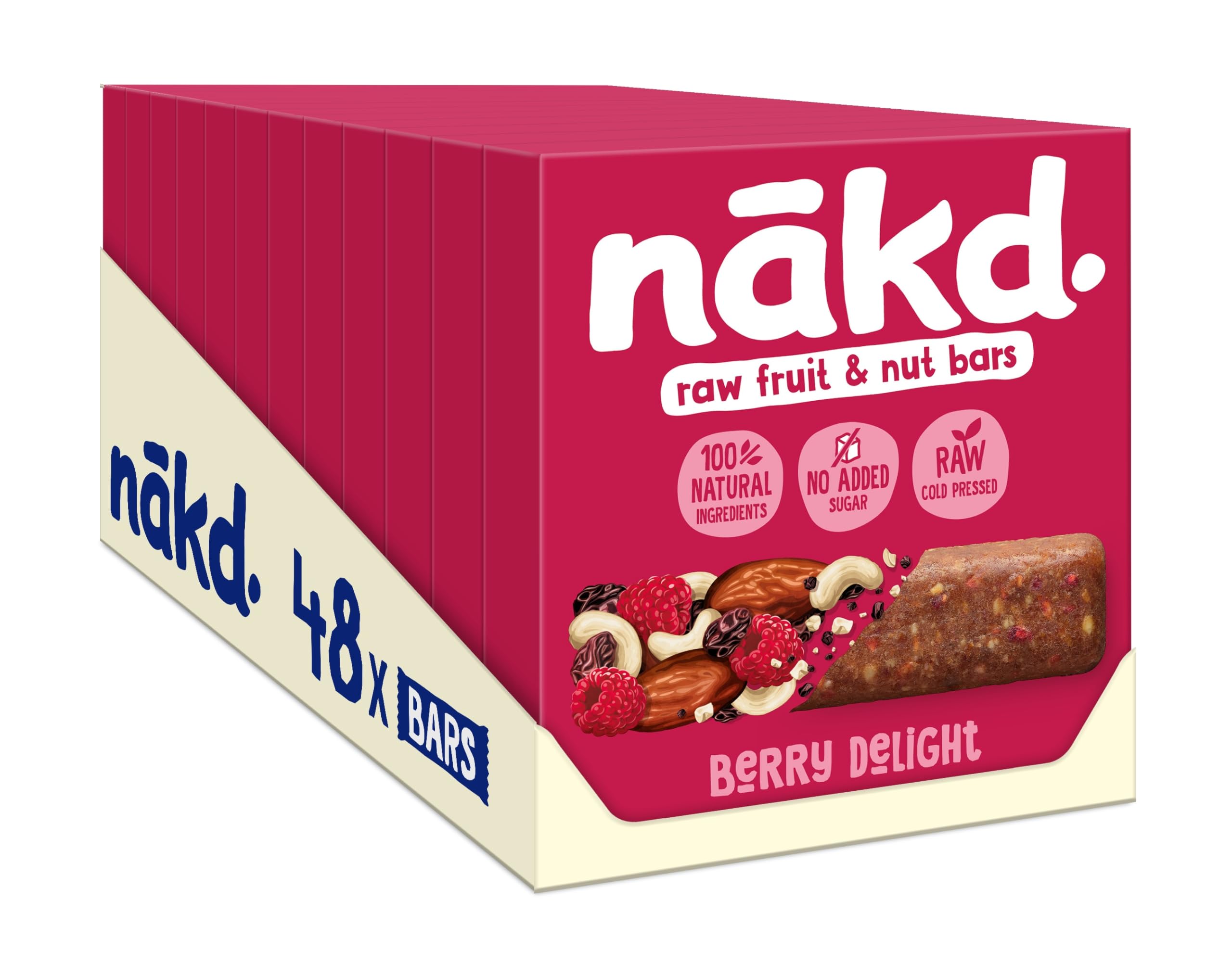 Nakd Berry Delight 35 g Frucht- und Nuss-Snackriegel – Karton mit 48 rohen, veganen, glutenfreien Riegeln 5