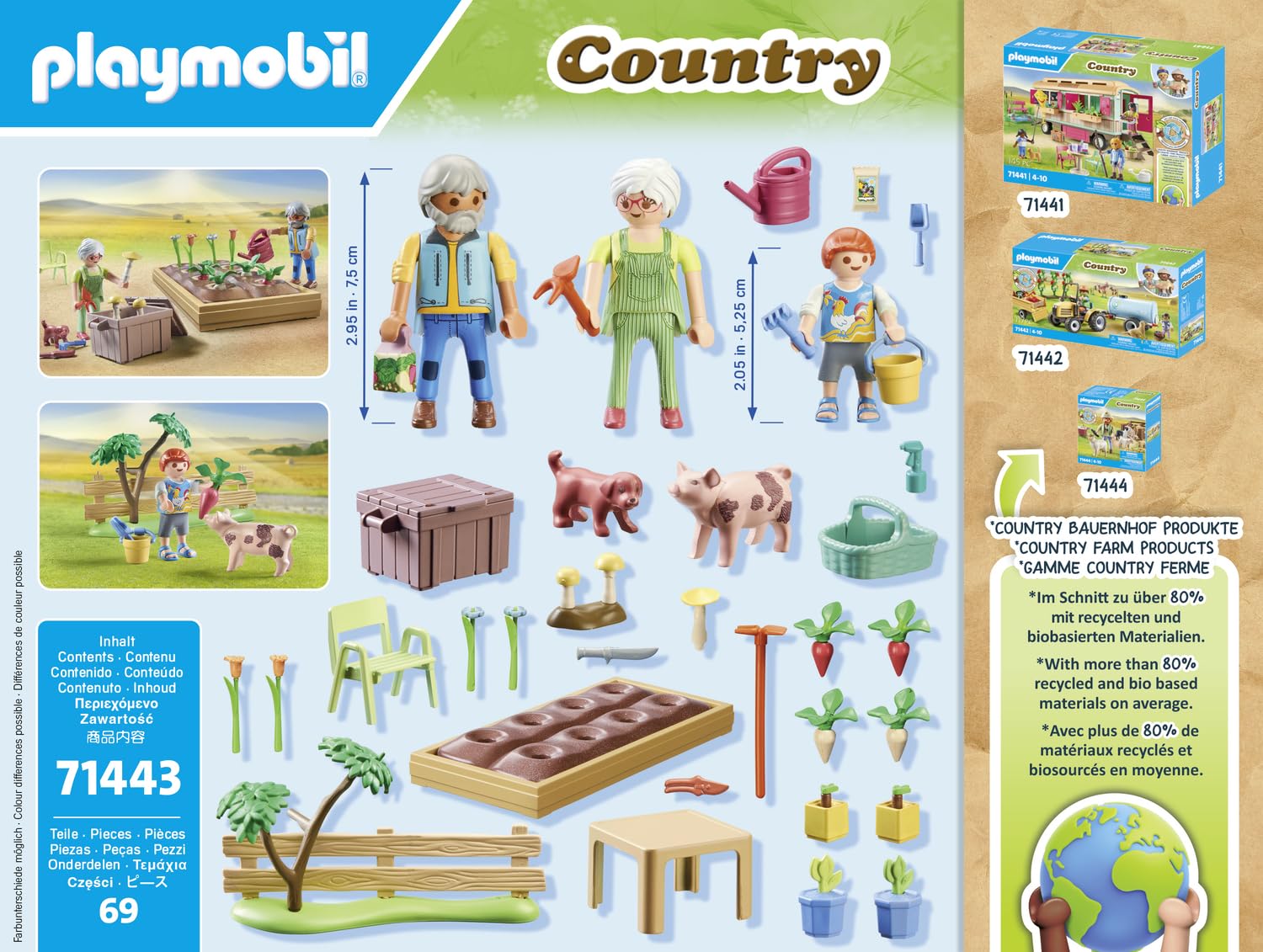 Playmobil 71443 Vegetable Garden with Grandparents - Educational Playset for Kids 4+ 5