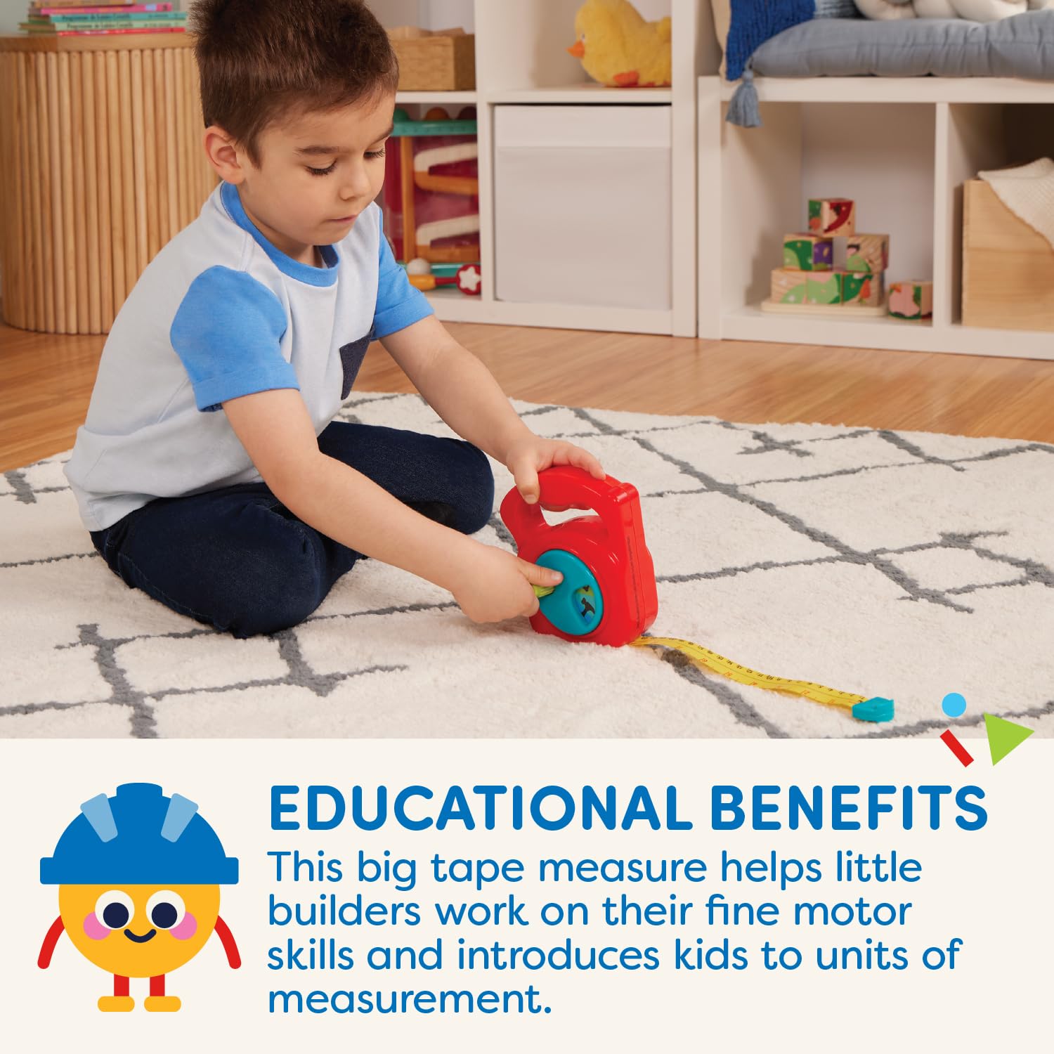 Battat Big Tape Measure Toy - Working Reel & Easy-Hold Handle for Pretend Play - Ages 2+ 11