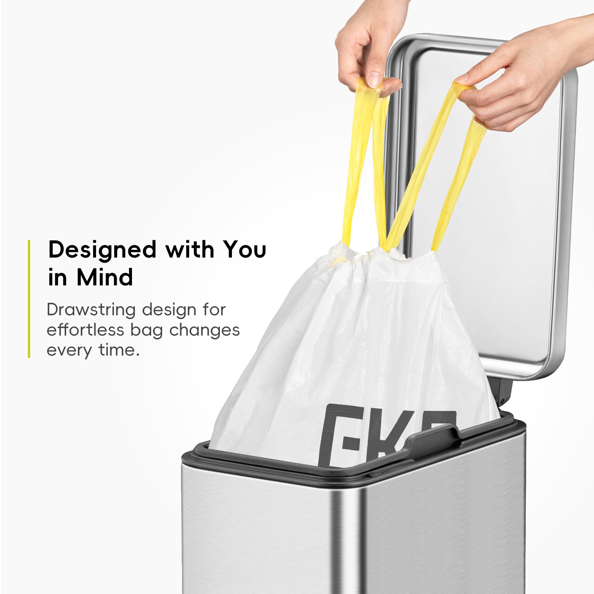 EKO Extra Strong Heavy Duty Drawstring Bin Liners 3-6L - 30 Bags, 36x40cm for Kitchen & Bathroom 7