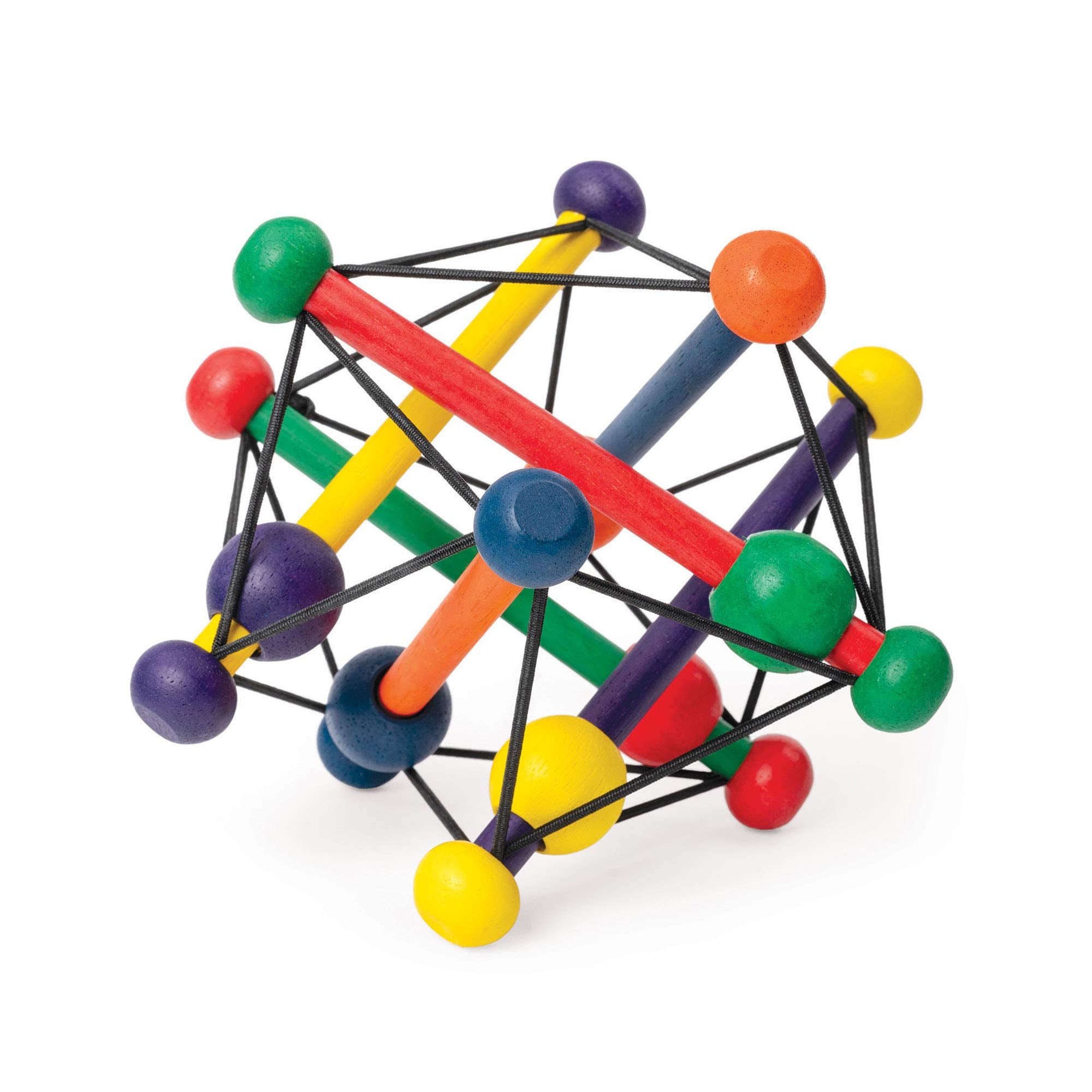 Manhattan Toy Skwish Classic Rattle and Teether Grasping Activity Toy | Wood | Multicolor | 0-4 Years