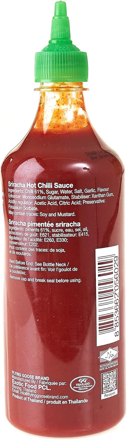 Flying Goose Sriracha Chilli Sauce 730 ml - Vegan, Gluten Free, Spicy, Large Bottle 6