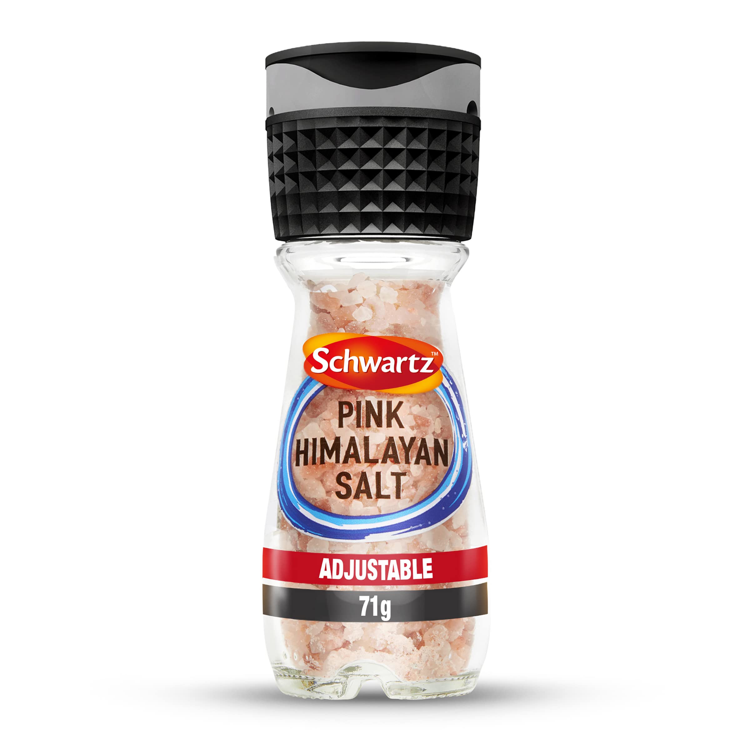 Schwartz Pink Himalayan Salt Crystal Grinder - 71g | Adjustable Grind