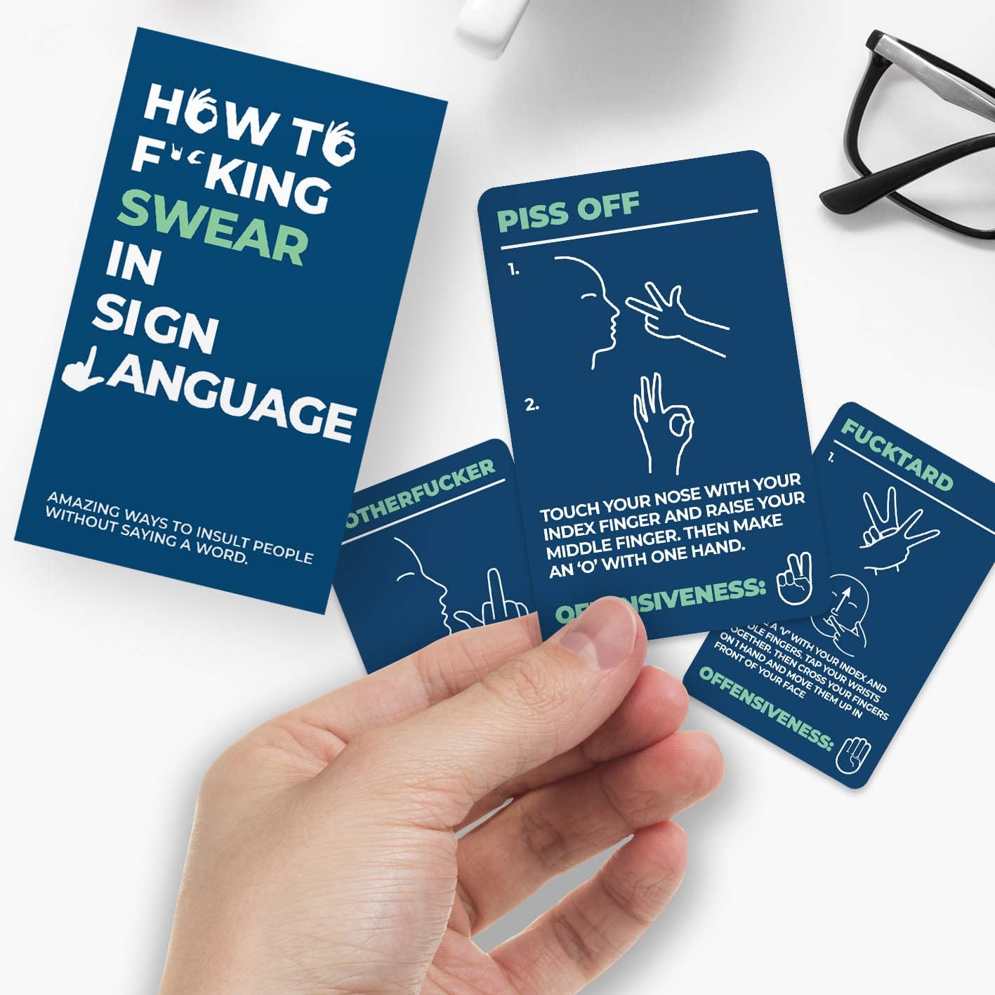 Gift Republic How To Swear in Sign Language Cards - 100 Insults in American Sign 3