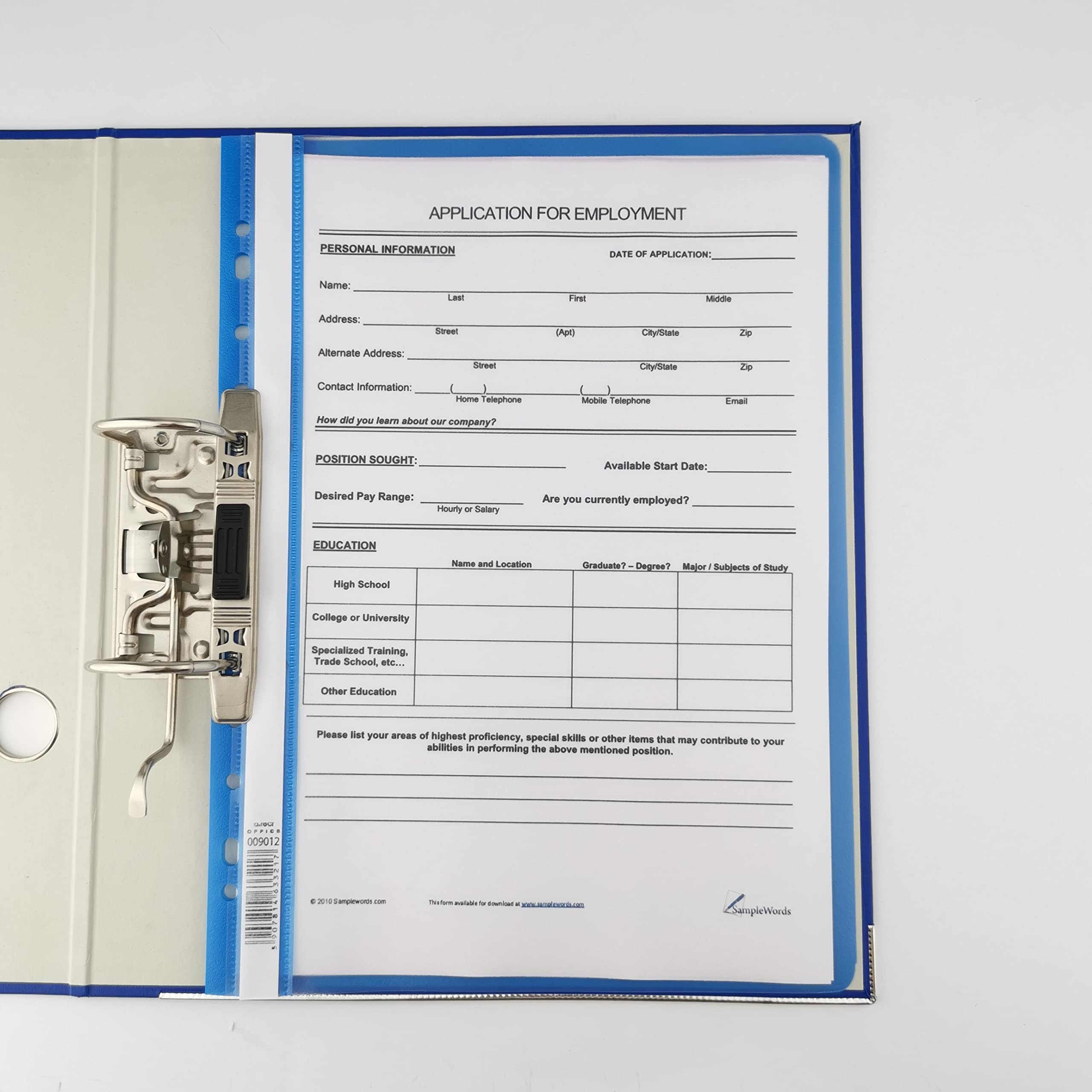 D.RECT A4 File Folders - Pack of 10 (2 per Colour) | Perforated Euro Style | Transparent PP Plastic 7