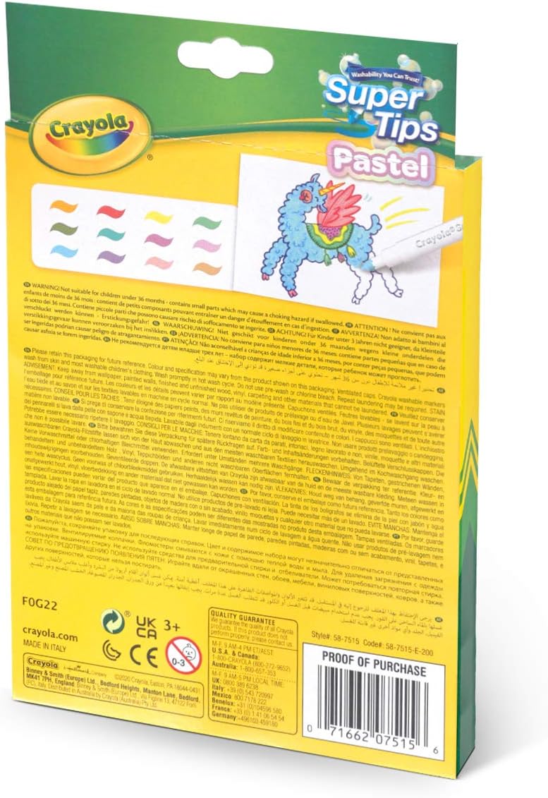 Crayola Bright Supertips Pastel Edition – Abwaschbare Filzstifte für Kinder ab 3 Jahren 4