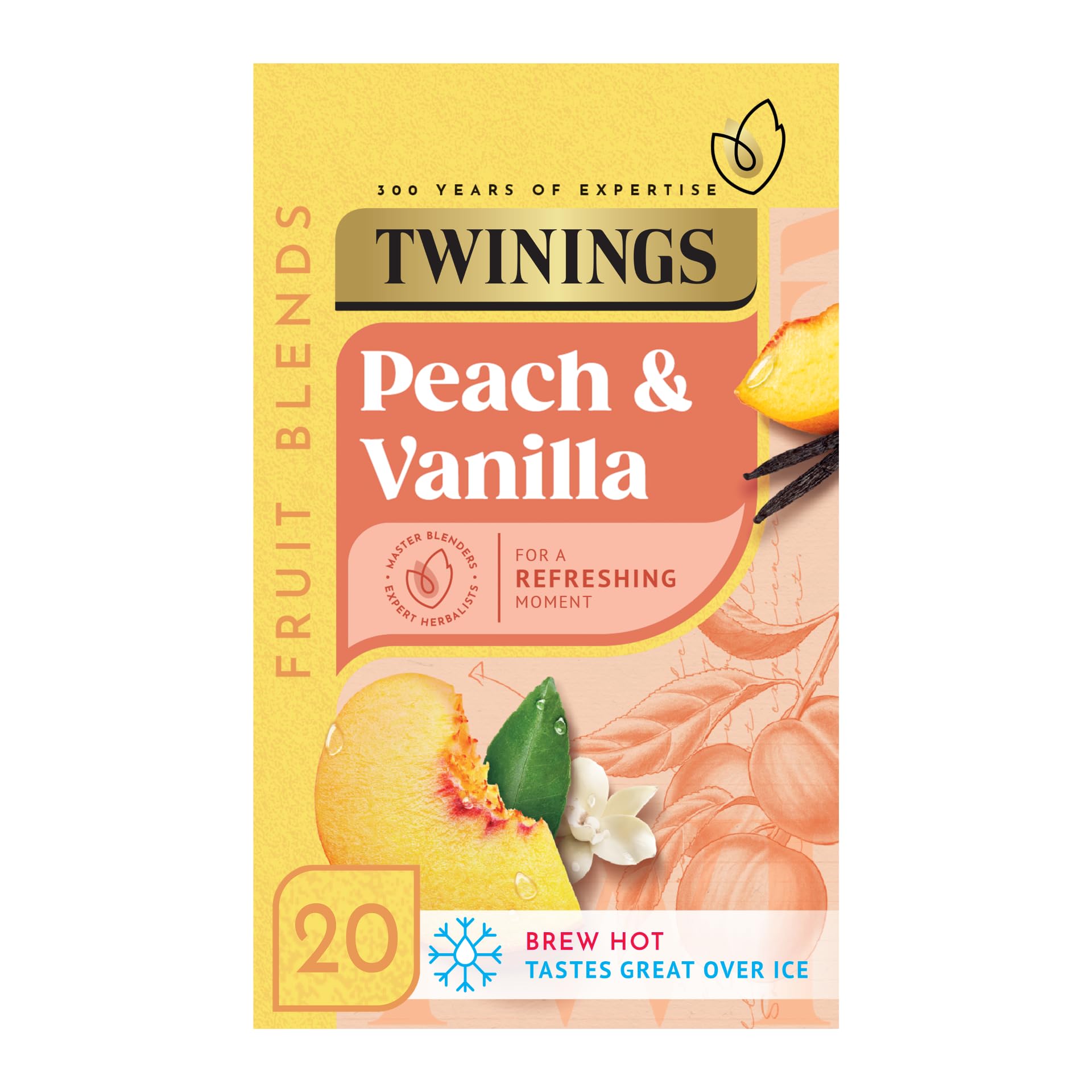 Twinings Peach Cooler Fruit Infusion Tea Bags - Sugar Free, Caffeine Free, Vegan | 20 Count