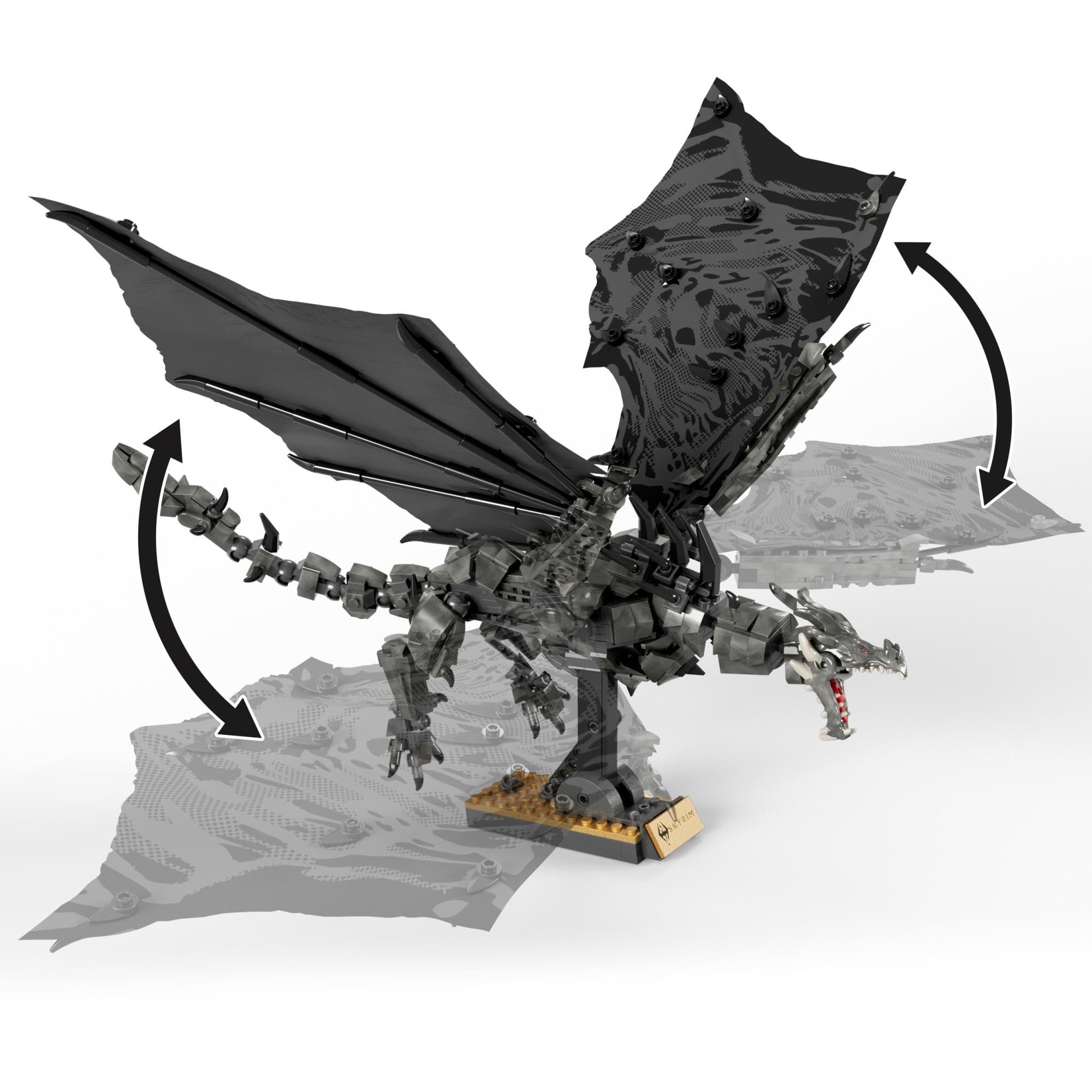 MEGA Skyrim Action Figures Building Toys, Alduin the World Eater with 619 P 3