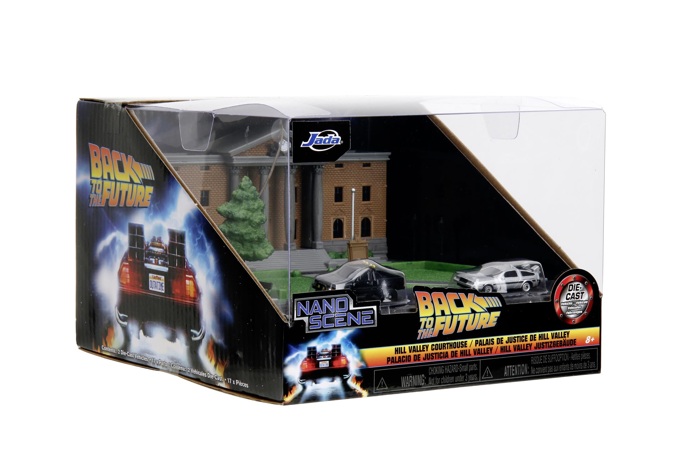 Jada NANO SCENE Back to the Future Clock Tower - Hill Valley Courthouse Diorama with DeLorean & Toyota SR5 6