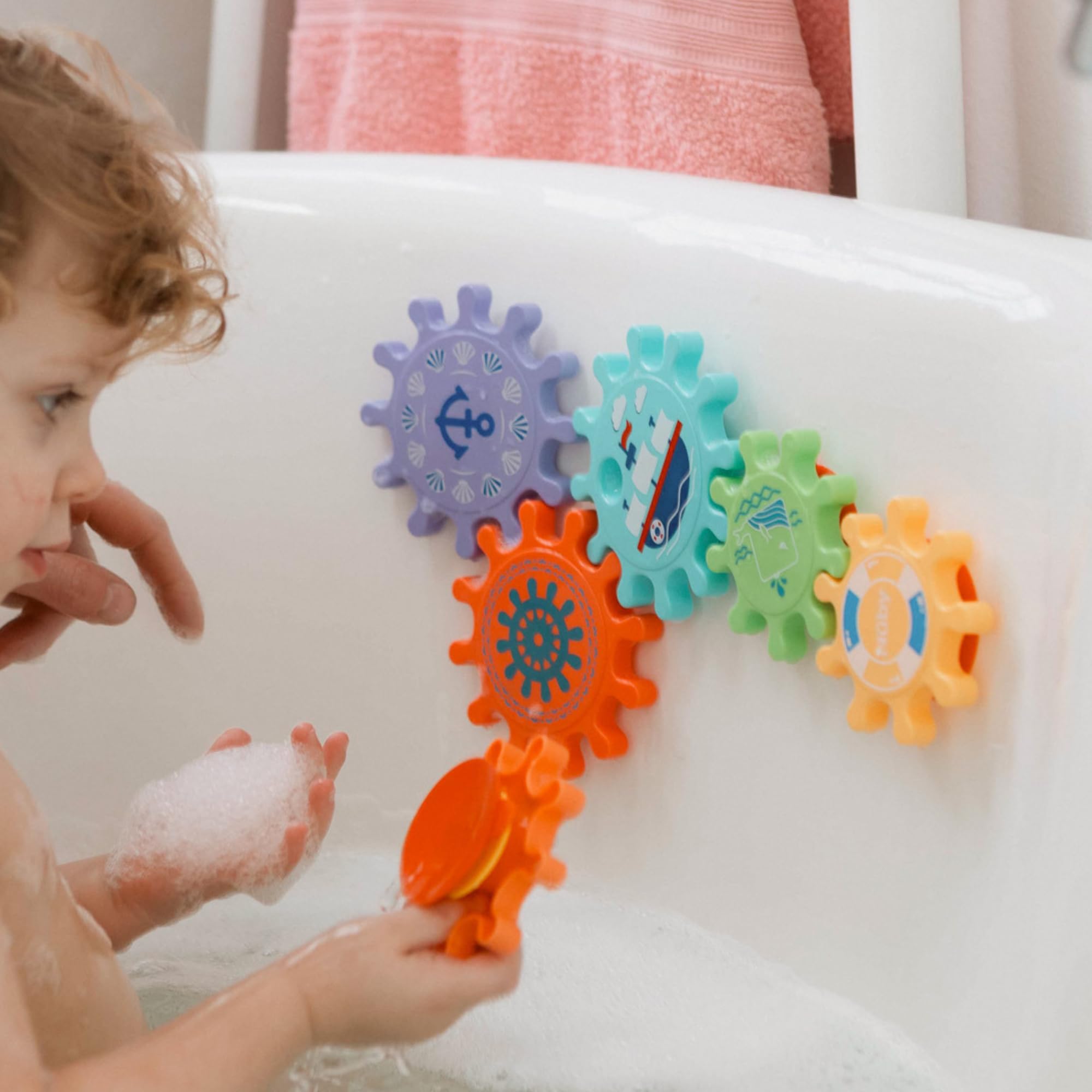 Nuby Bath Cogs Baby Bath Toy - Spinning Cogs for Sensory Play, 12 Months+ 4