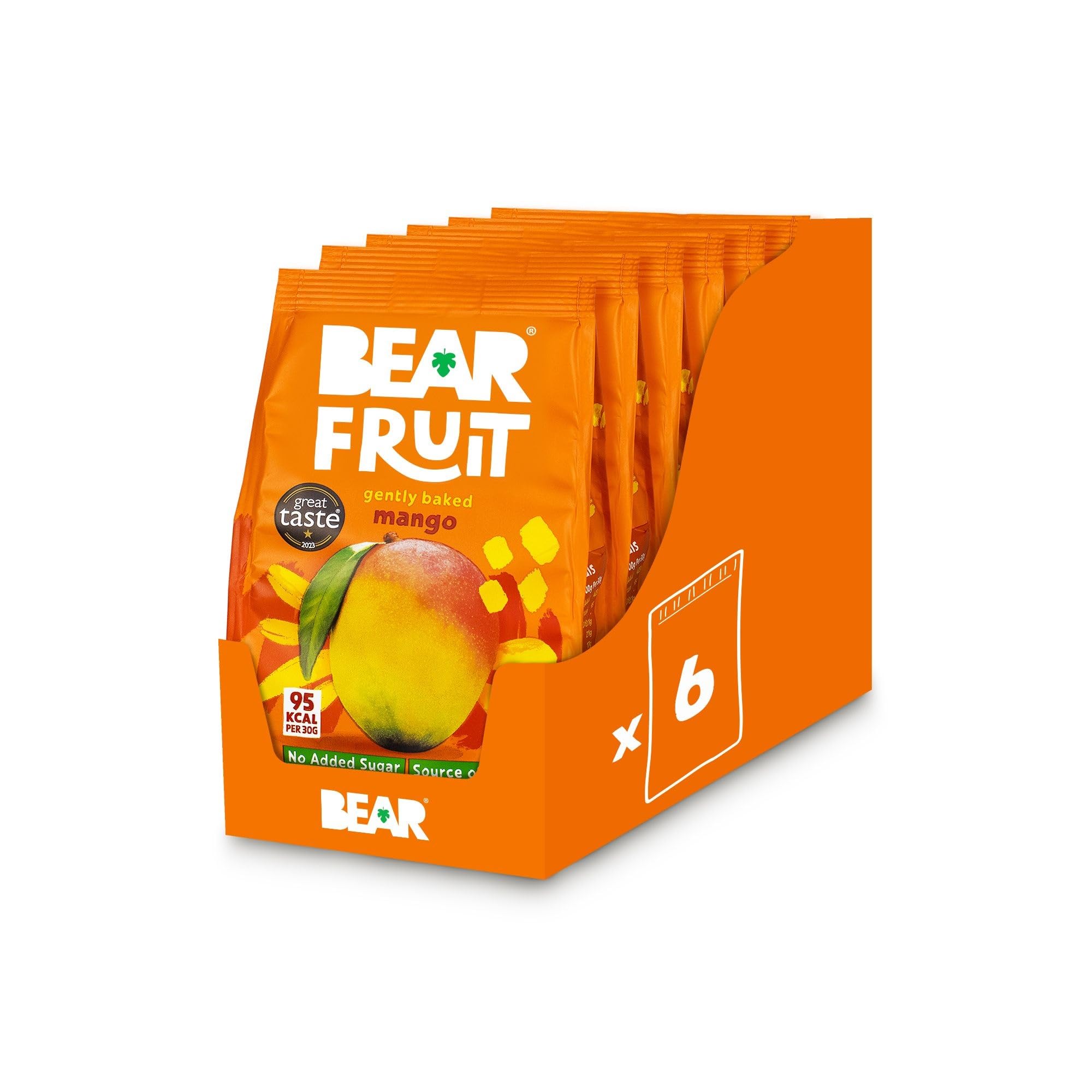 BEAR Fruit Mango Sharing Pack - Gently Baked, Vegan, No Added Sugar | 6 x 100g