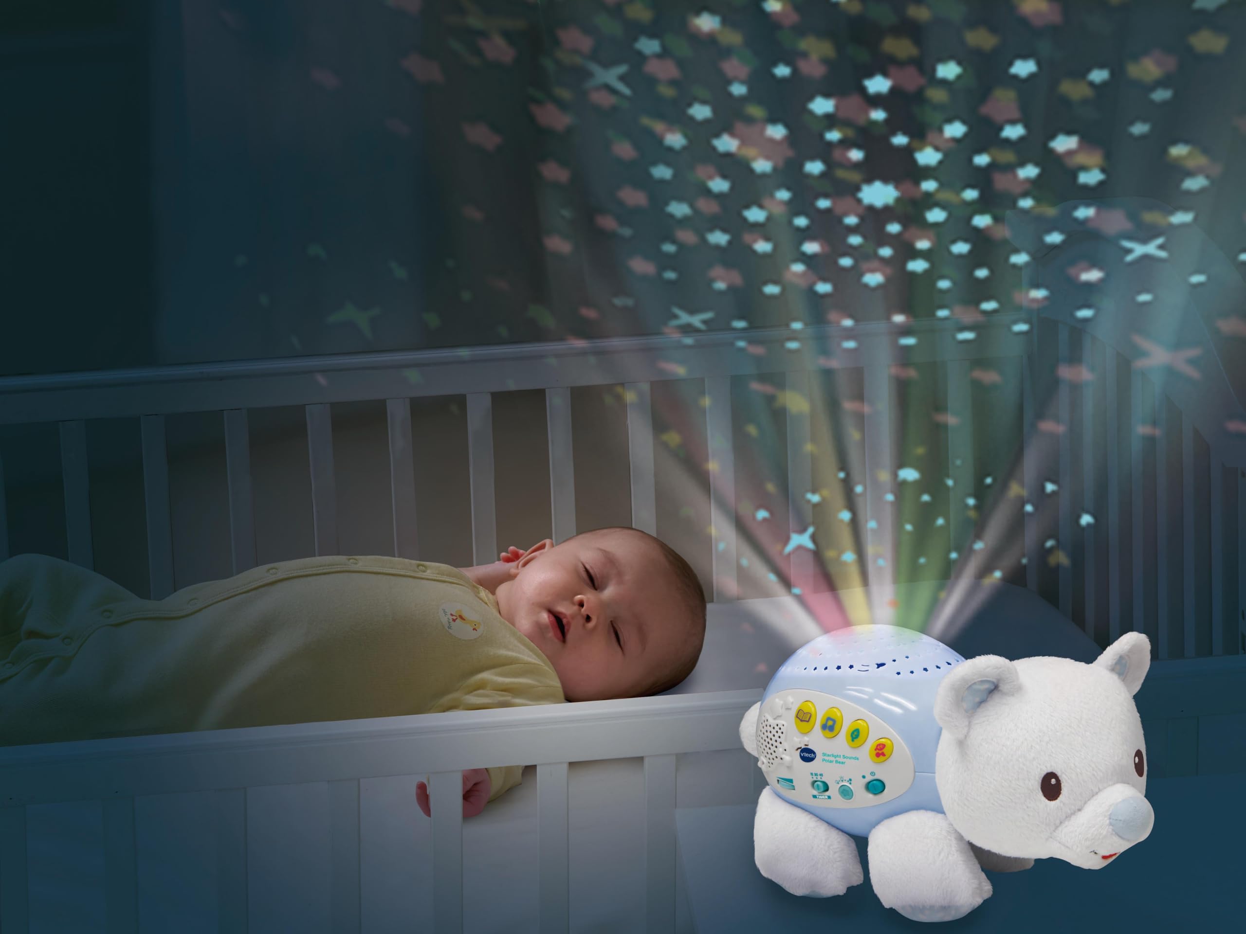 VTech Little Friendlies Starlight Sounds Bear - Soothing Musical Baby Toy with Light Projection, 1 Month to 4 Years 9