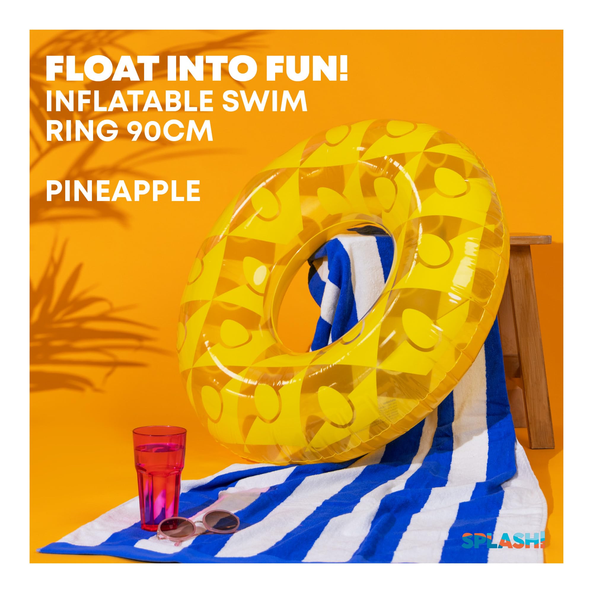 SPLASH! Inflatable Swimming Ring - Fruit Theme | 90cm Diameter | Supports up to 80kg