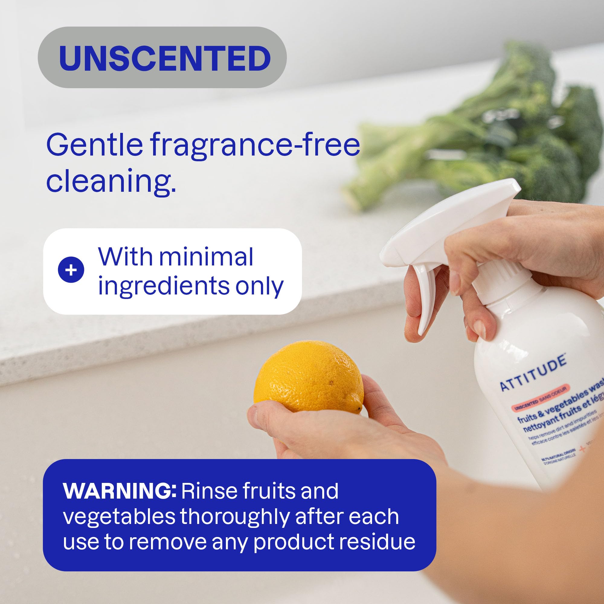 ATTITUDE Fruit and Vegetable Wash - Removes Wax, Dirt, Impurities | Unscented | 800 ml 4